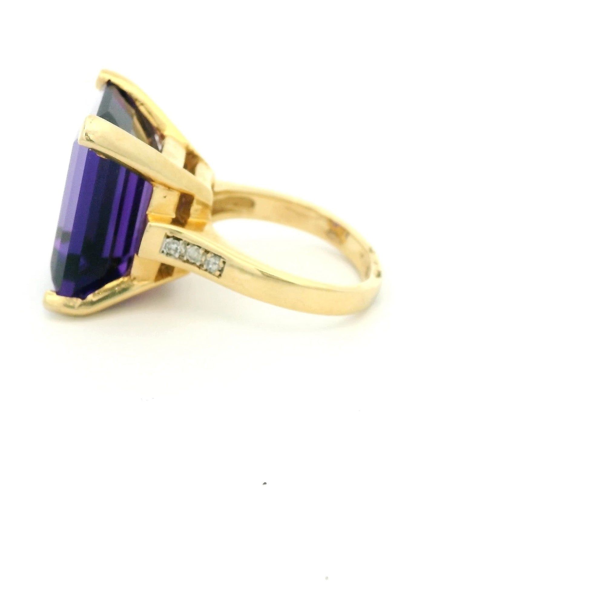 Emerald Cut Amethyst & Diamond Coctail Ring - Forever Rox Fine Jewelry