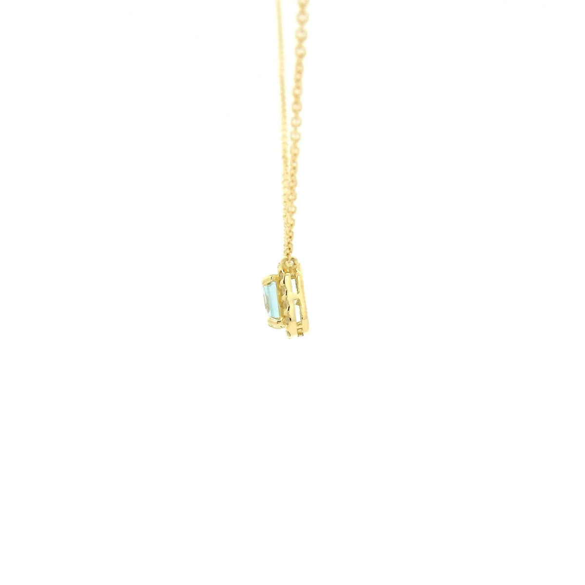 Emerald Cut Aquamarine & Diamond Pendant - Forever Rox Fine Jewelry