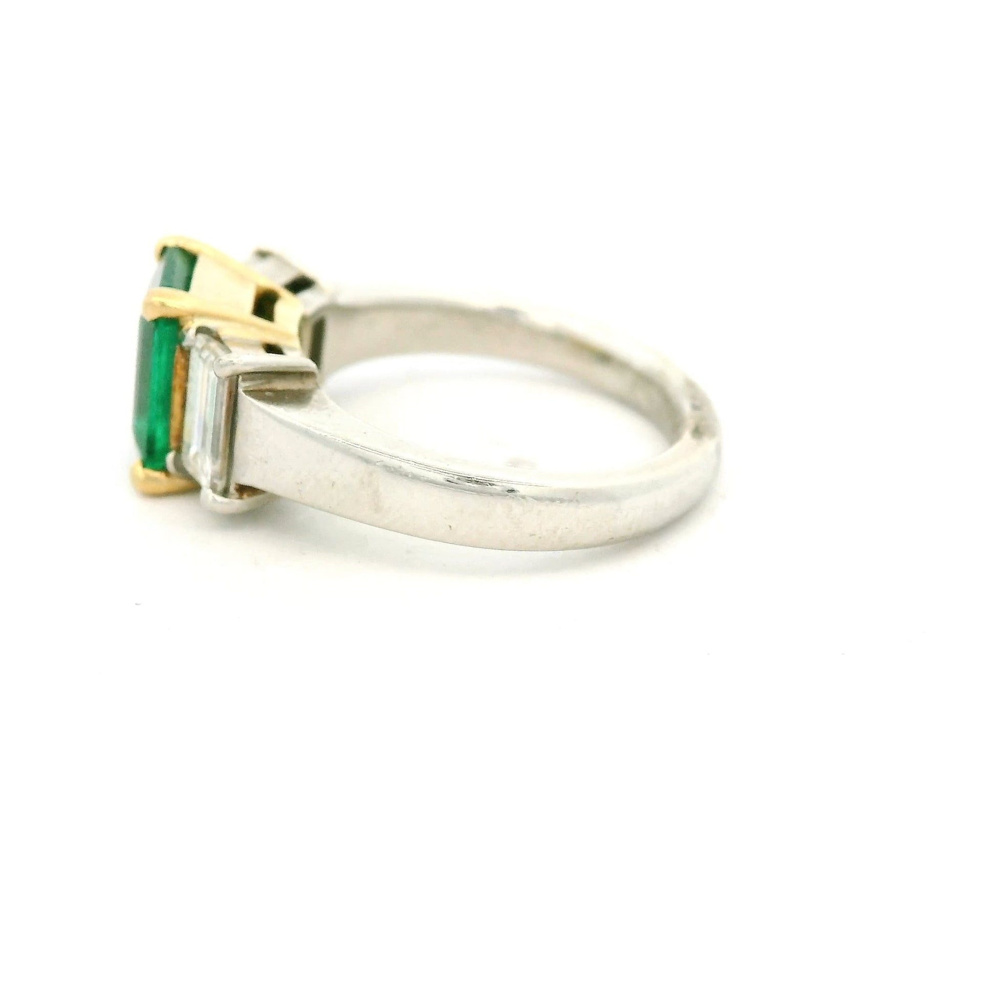 Emerald Cut Brazilian Certified Emerald Ring With Emerald Cut Diamonds - Forever Rox