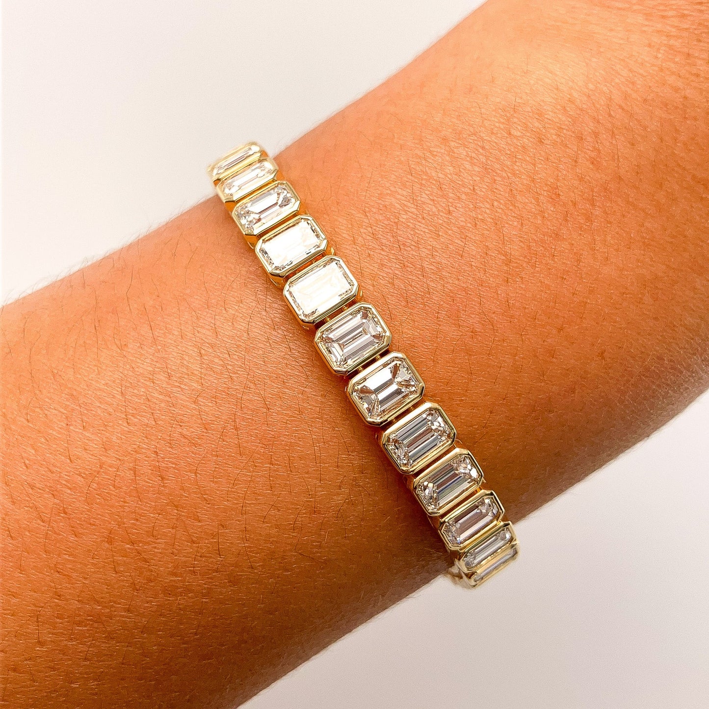 Emerald Cut Diamond Tennis bracelet - Forever Rox