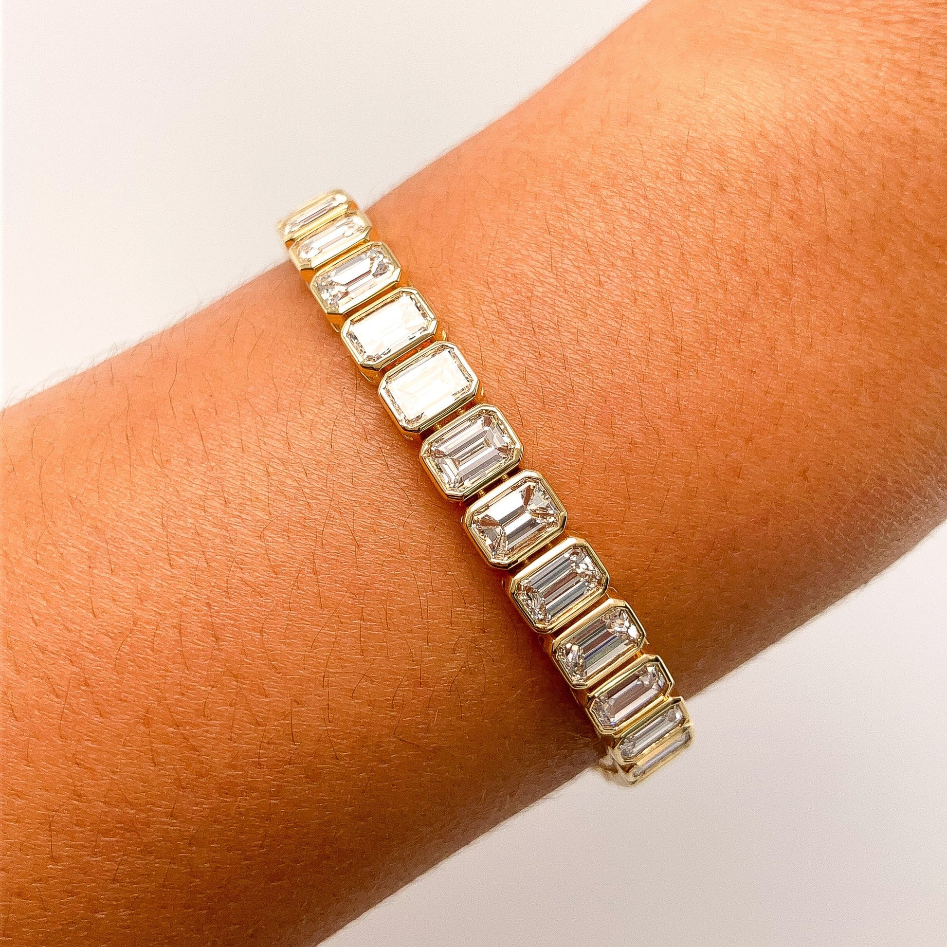 Emerald Cut Diamond Tennis bracelet - Forever Rox