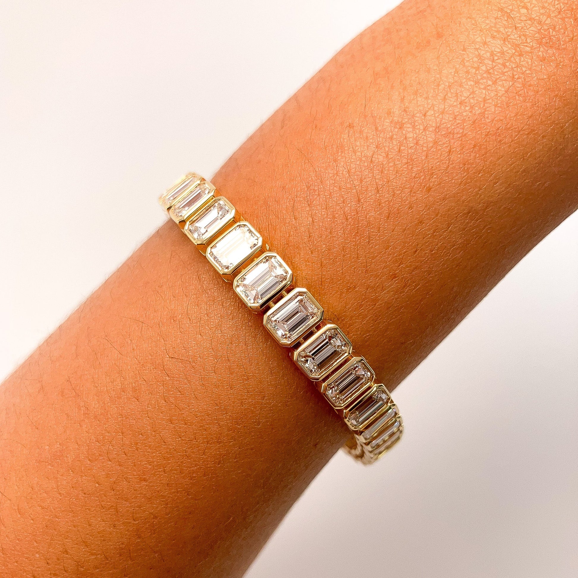 Emerald Cut Diamond Tennis bracelet - Forever Rox