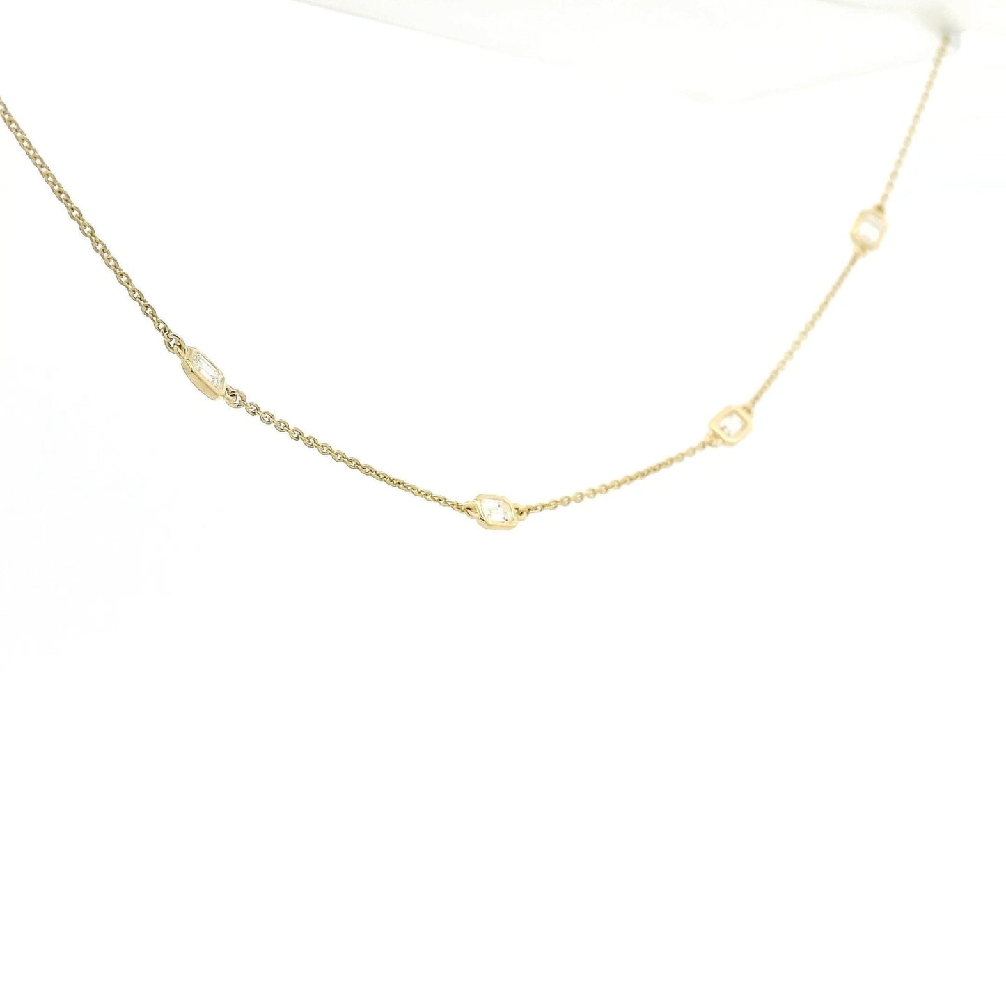 Emerald Cut Diamonds By The Yard Necklace - Forever Rox Fine Jewelry