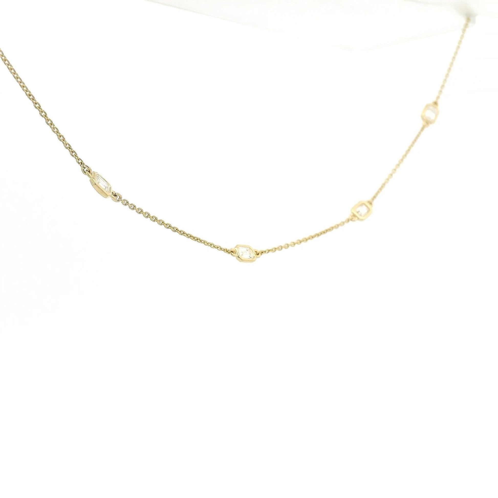 Emerald Cut Diamonds By The Yard Necklace - Forever Rox Fine Jewelry