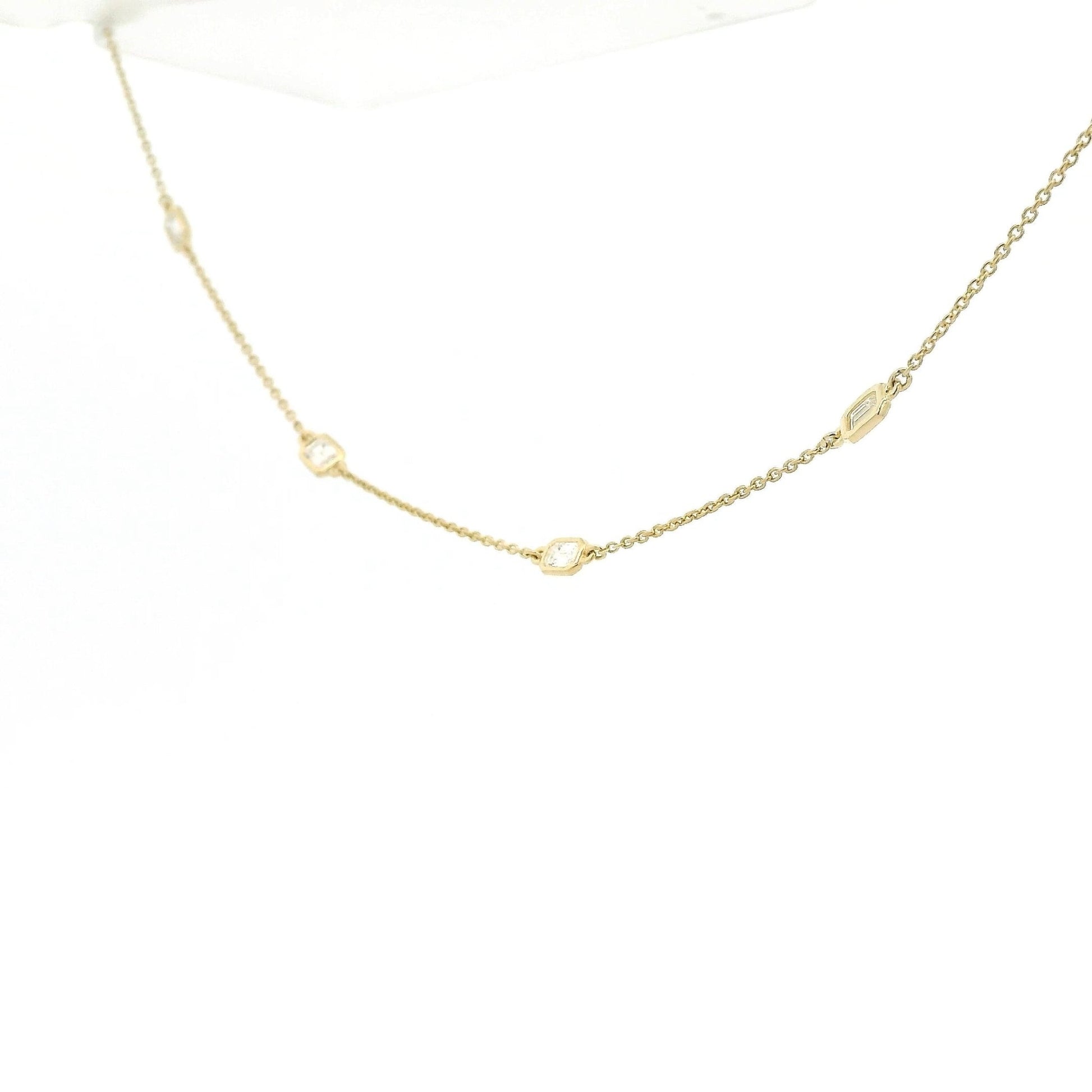 Emerald Cut Diamonds By The Yard Necklace - Forever Rox Fine Jewelry