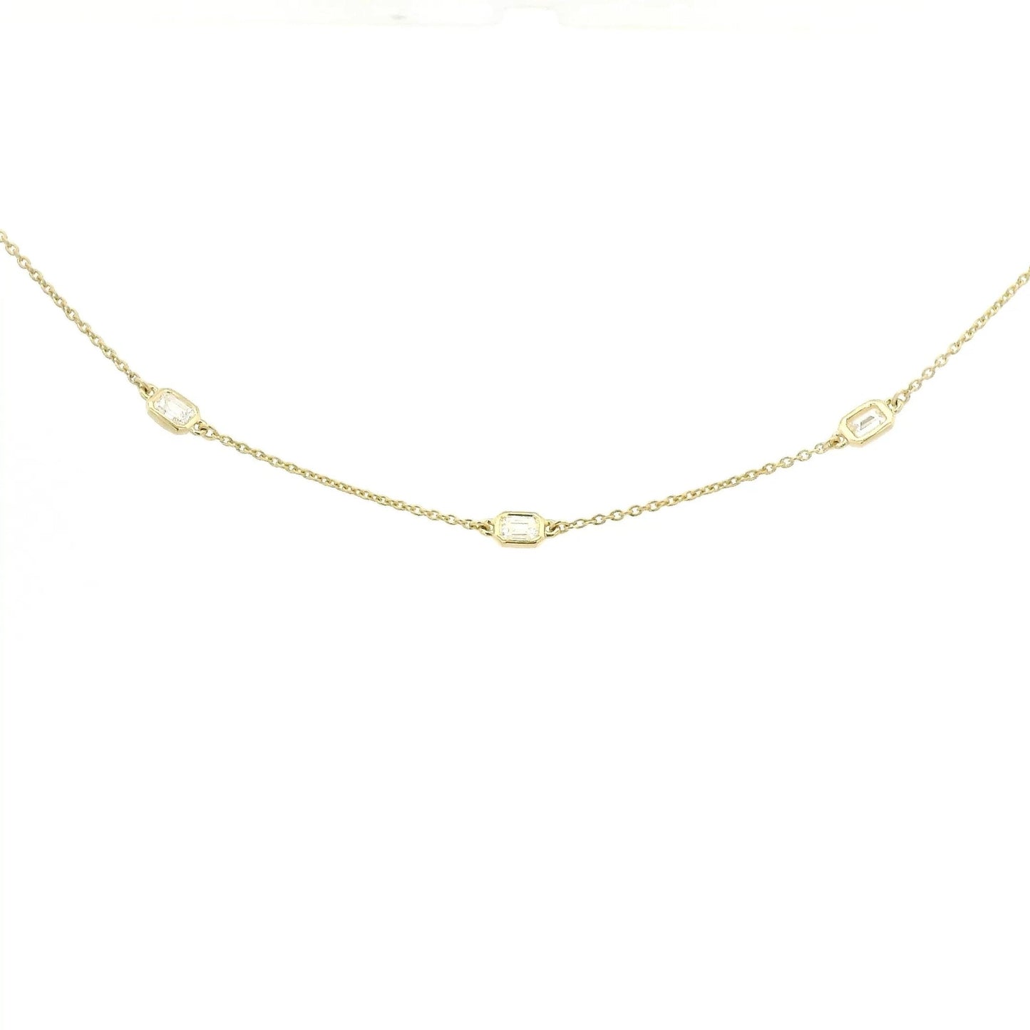 Emerald Cut Diamonds By The Yard Necklace - Forever Rox Fine Jewelry
