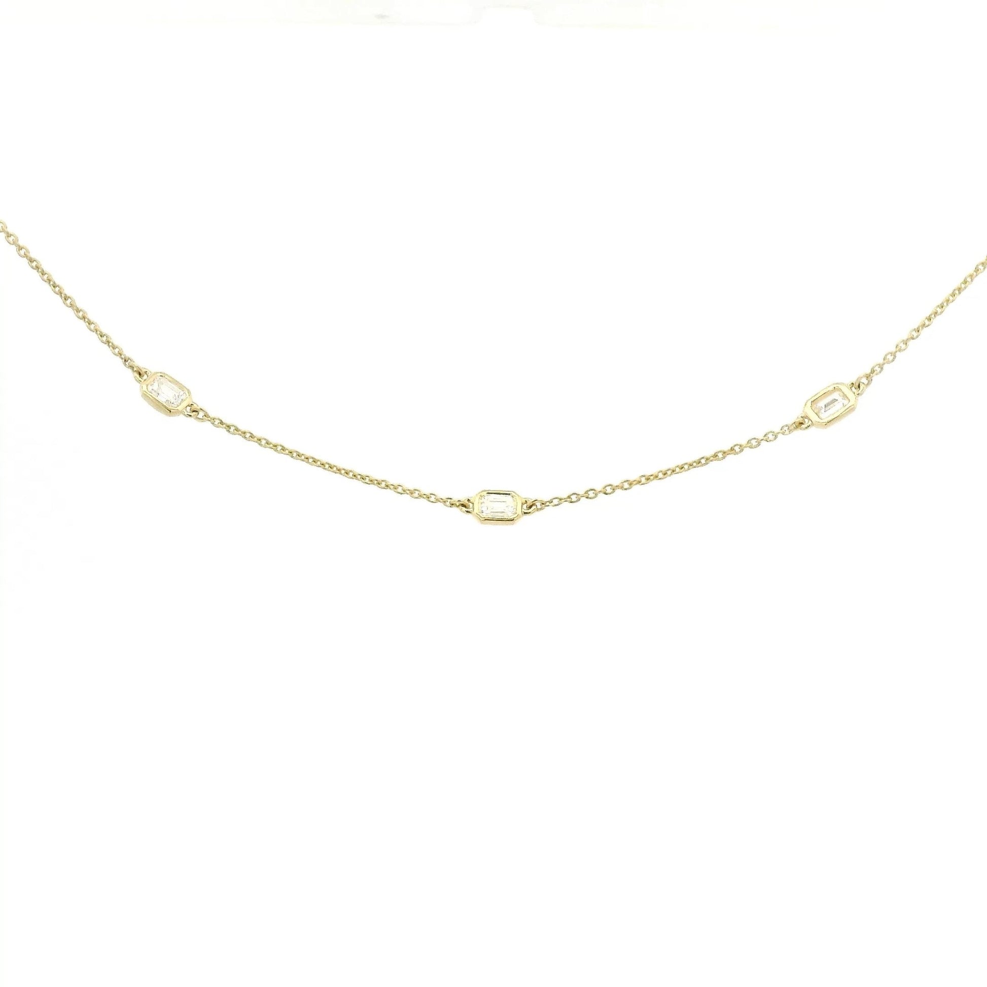 Emerald Cut Diamonds By The Yard Necklace - Forever Rox Fine Jewelry
