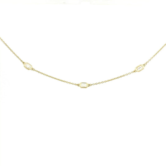 Emerald Cut Diamonds By The Yard Necklace - Forever Rox Fine Jewelry