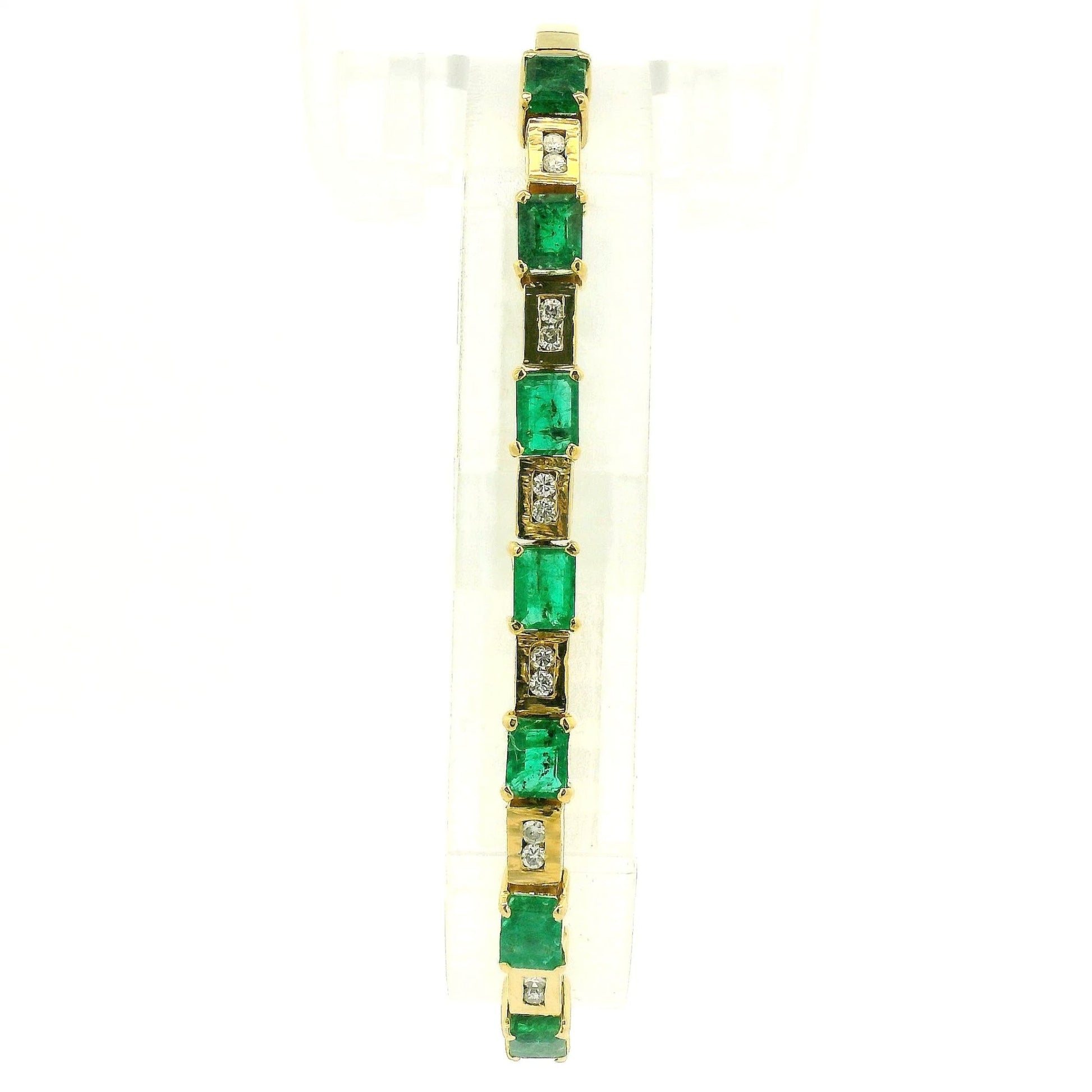 Emerald Cut Emerald & Diamond Bracelet - Forever Rox Fine Jewelry