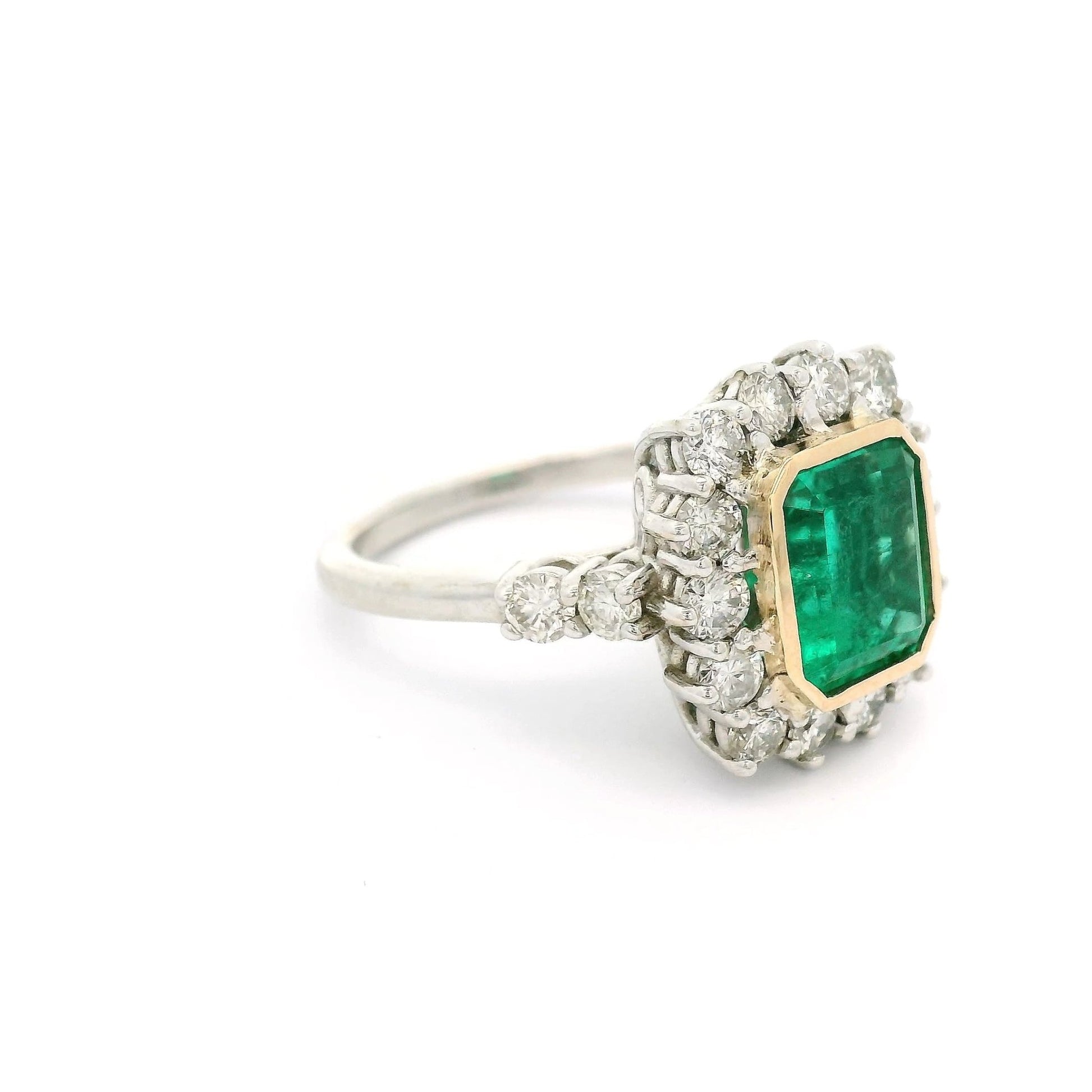 Emerald Cut Emerald & Diamond Ring - Forever Rox