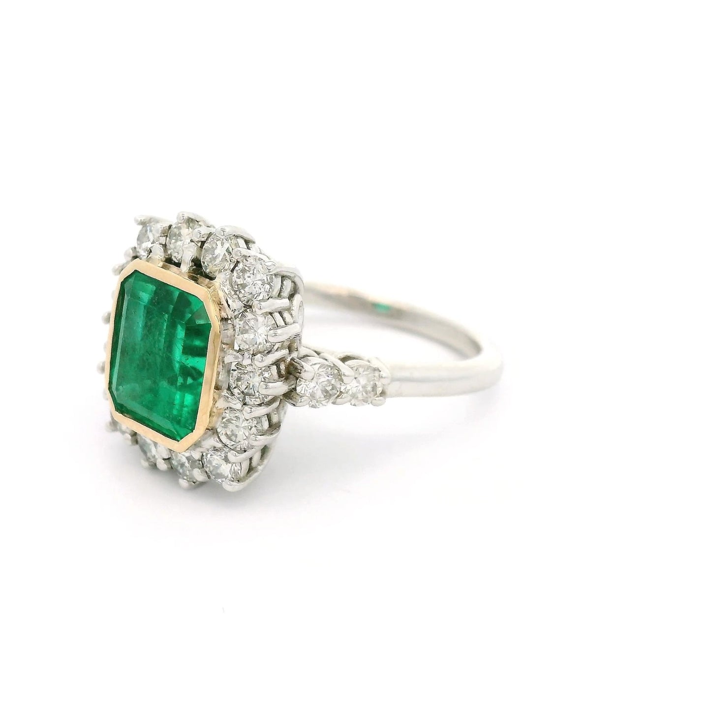 Emerald Cut Emerald & Diamond Ring - Forever Rox