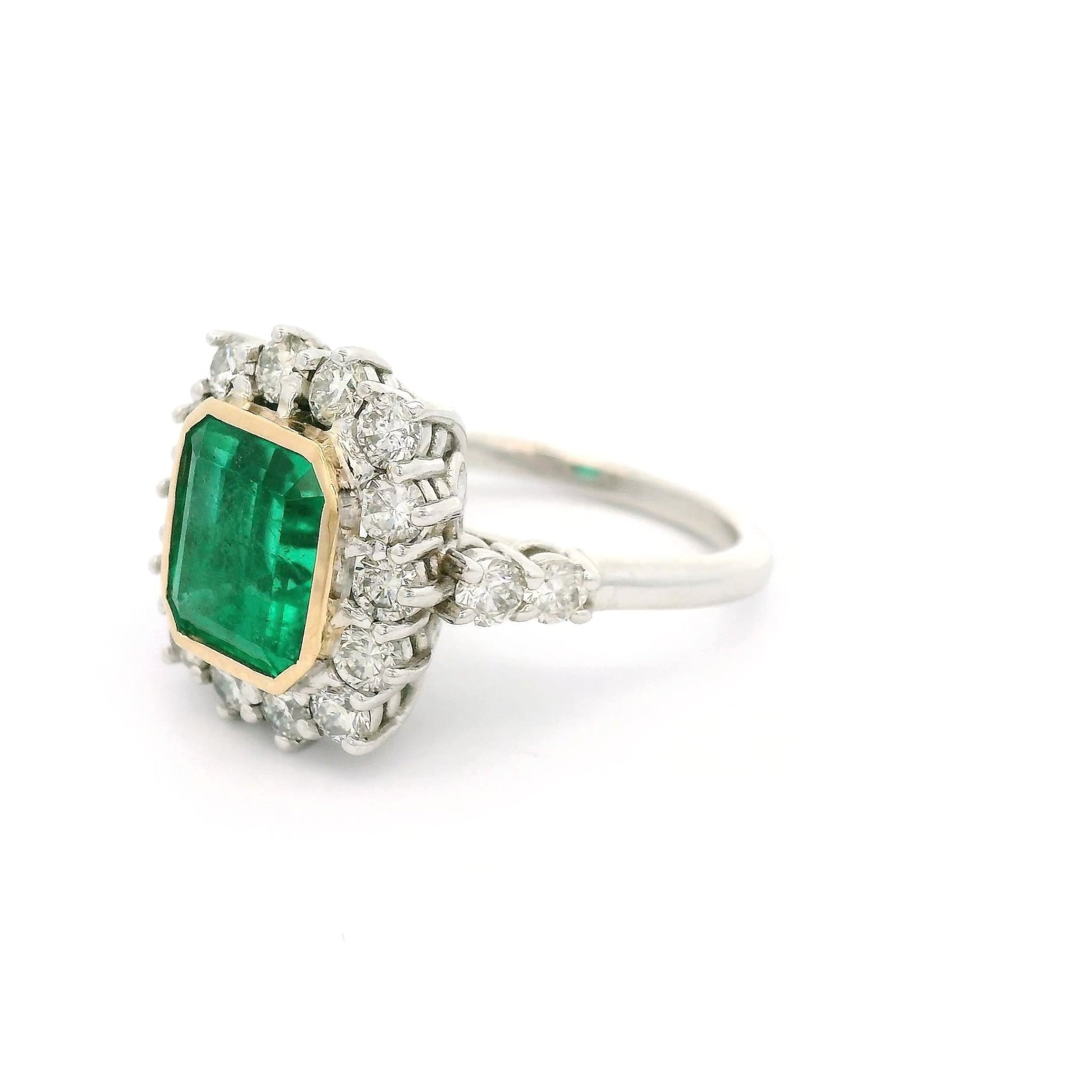 Emerald Cut Emerald & Diamond Ring - Forever Rox