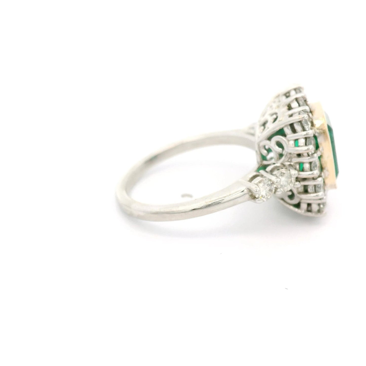 Emerald Cut Emerald & Diamond Ring - Forever Rox
