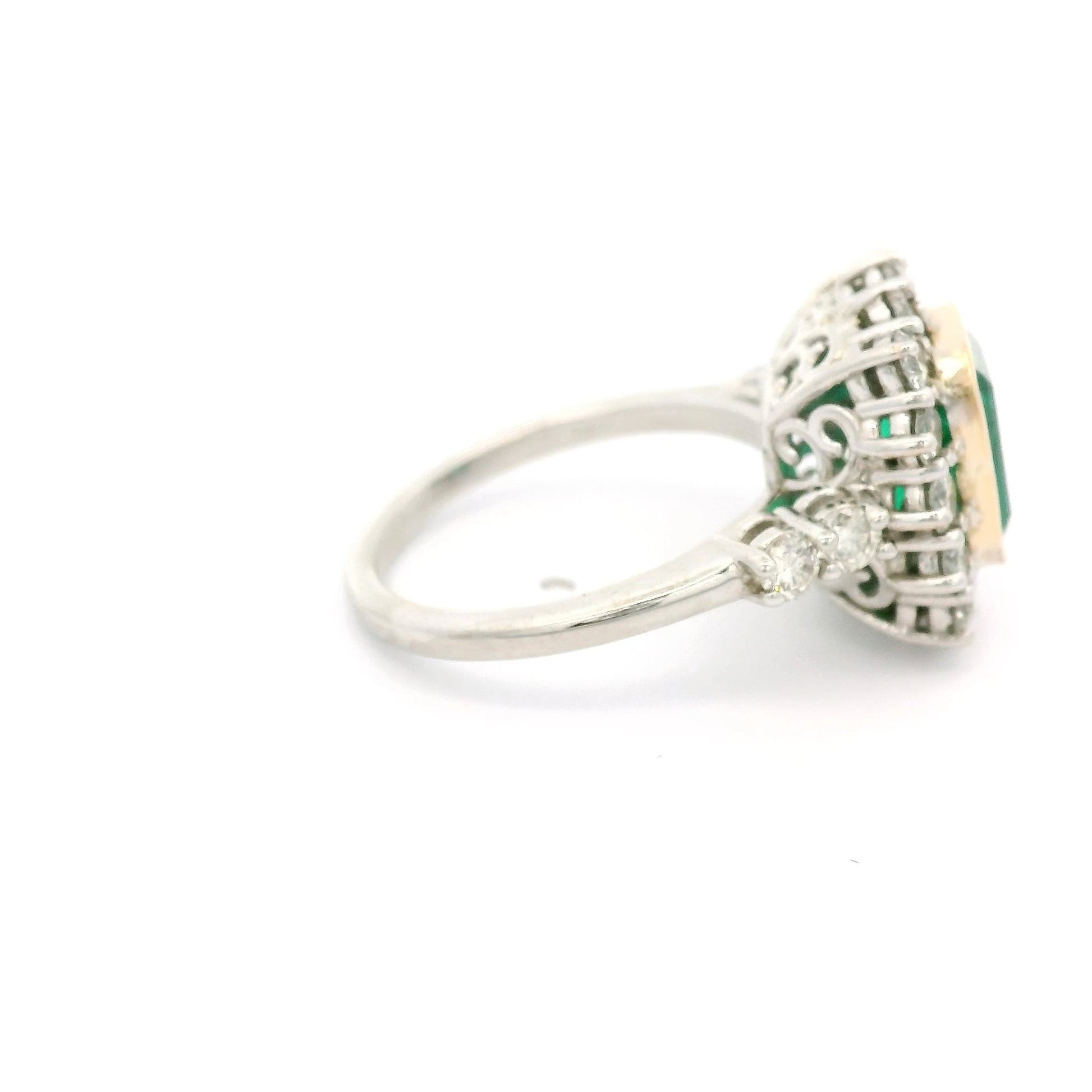 Emerald Cut Emerald & Diamond Ring - Forever Rox
