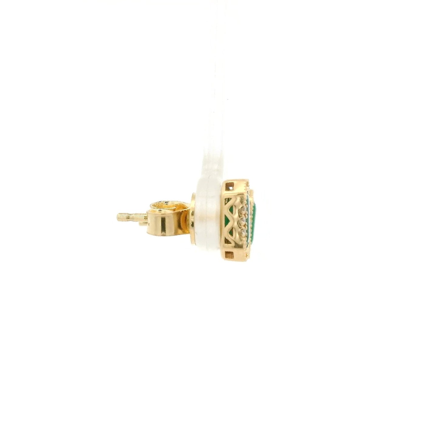Emerald Cut Emerald & Diamond Studs - Forever Rox Fine Jewelry