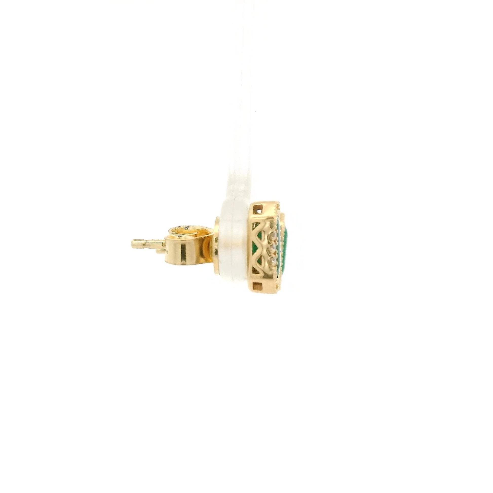 Emerald Cut Emerald & Diamond Studs - Forever Rox Fine Jewelry