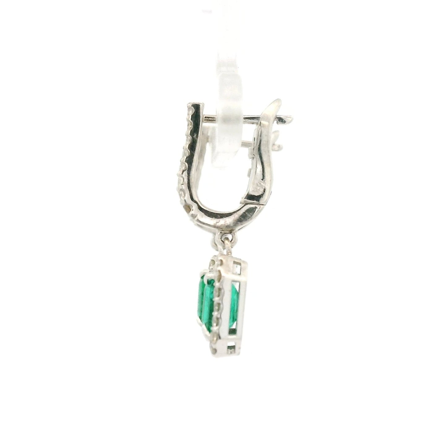Emerald Cut Emeralds & Diamond Dangle Earrings - Forever Rox