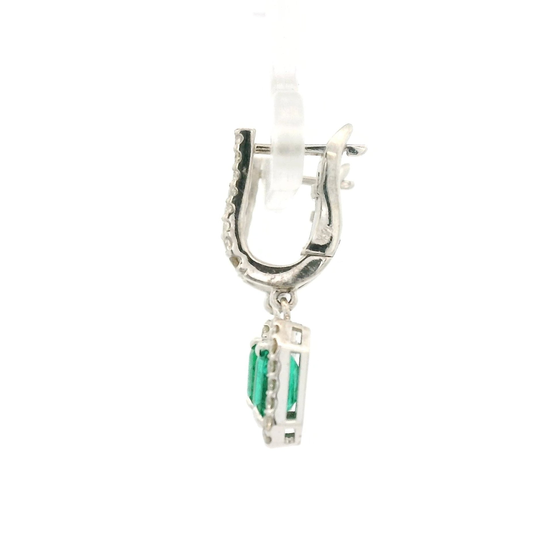 Emerald Cut Emeralds & Diamond Dangle Earrings - Forever Rox