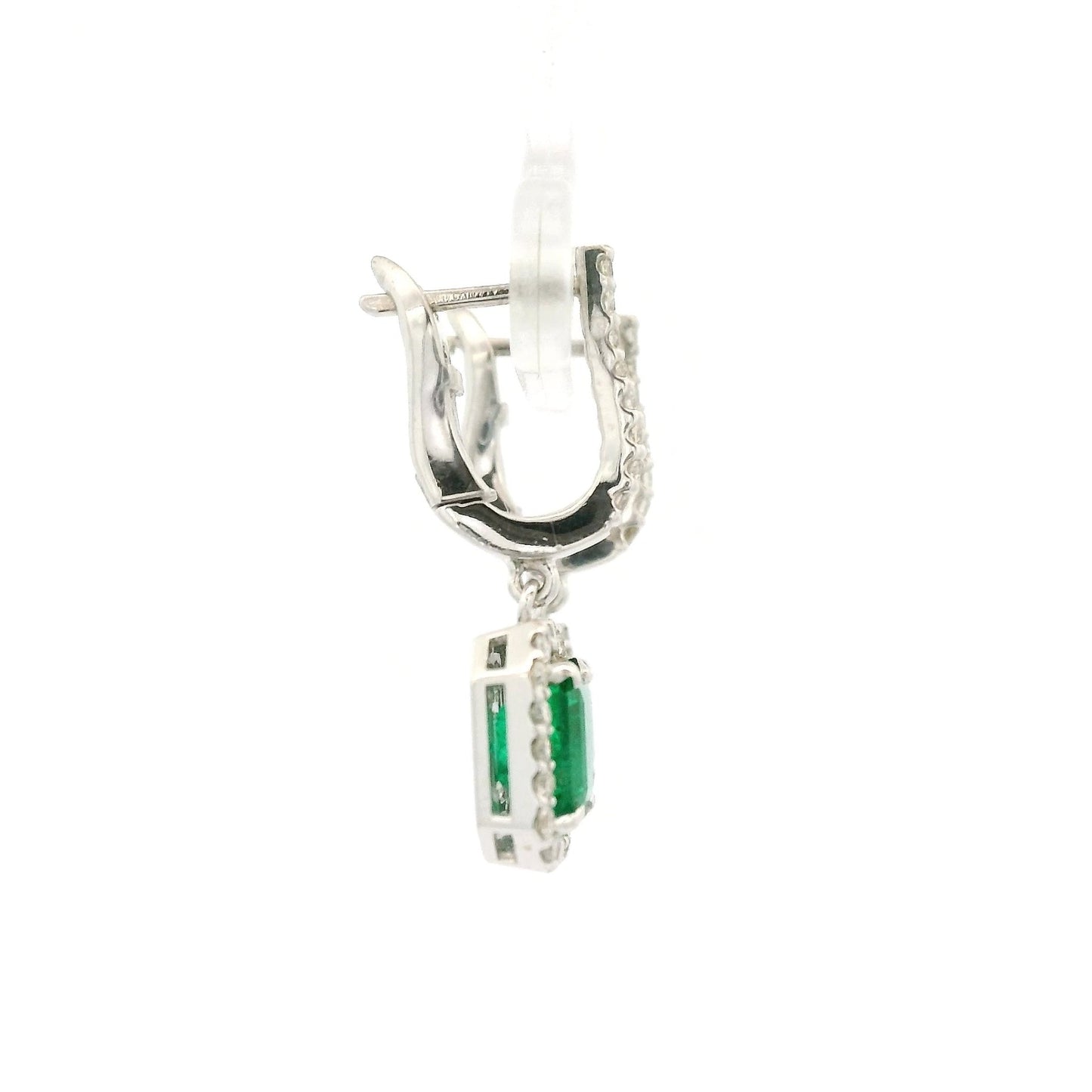 Emerald Cut Emeralds & Diamond Dangle Earrings - Forever Rox