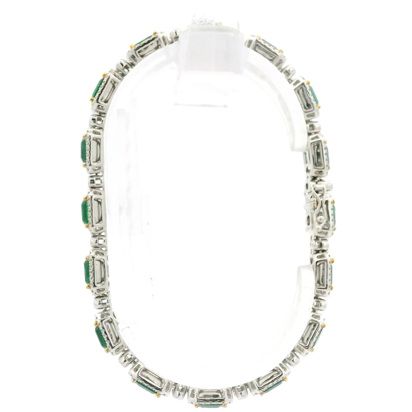 Emerald Cut Emeralds & Diamonds Bracelet - Forever Rox Fine Jewelry