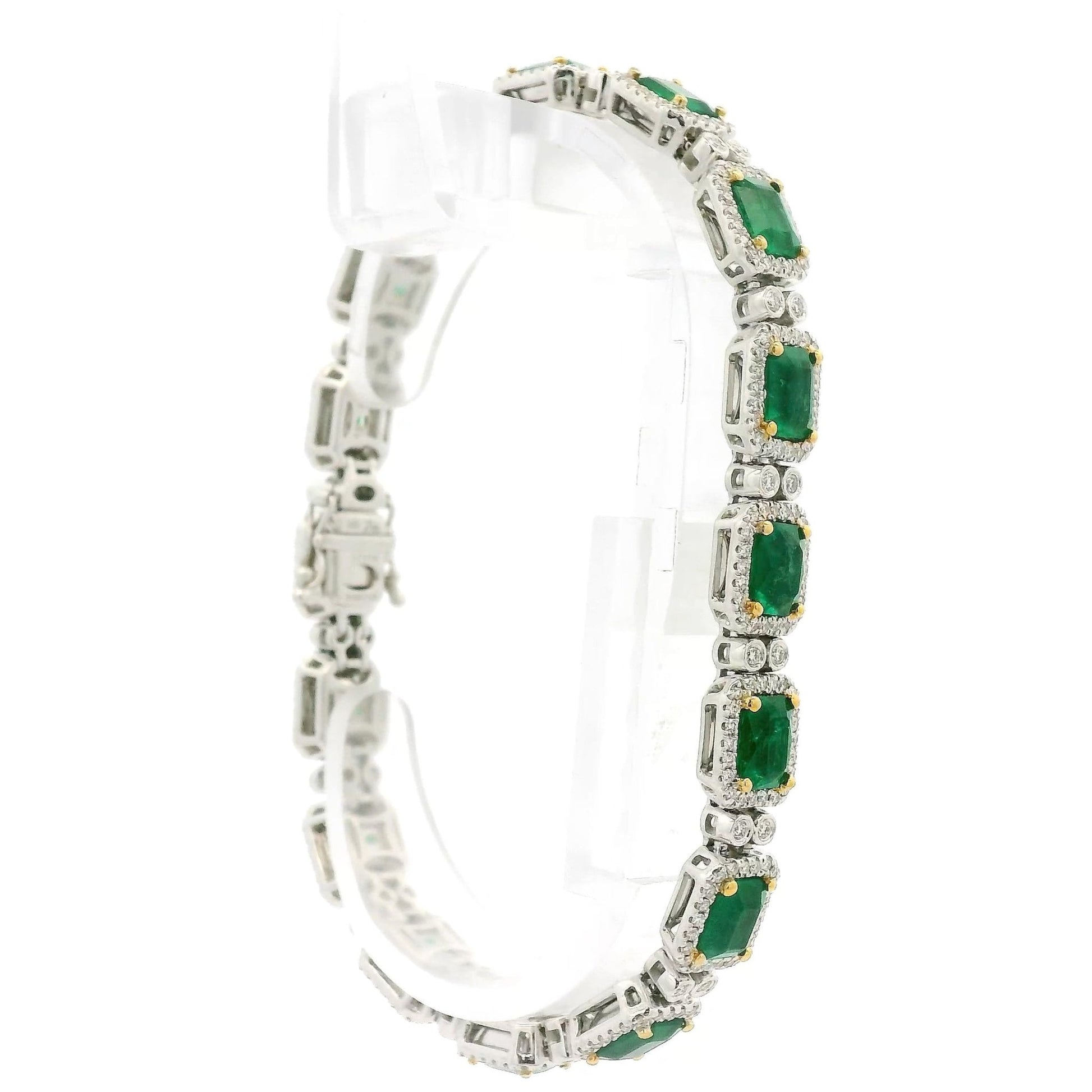 Emerald Cut Emeralds & Diamonds Bracelet - Forever Rox Fine Jewelry