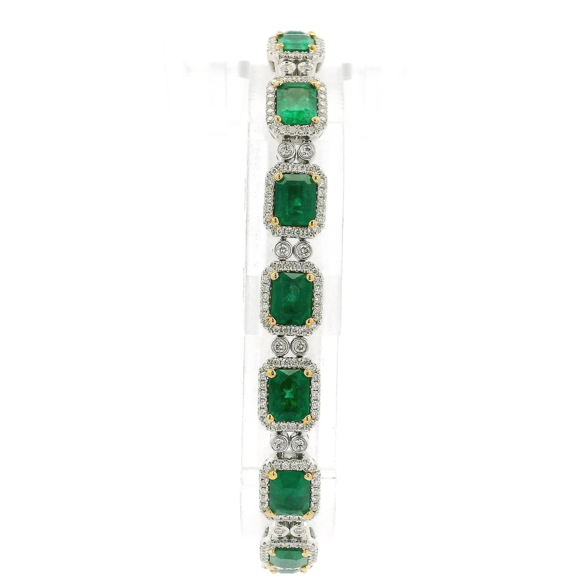 Emerald Cut Emeralds & Diamonds Bracelet - Forever Rox Fine Jewelry