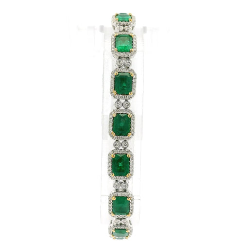 Emerald Cut Emeralds & Diamonds Bracelet - Forever Rox Fine Jewelry