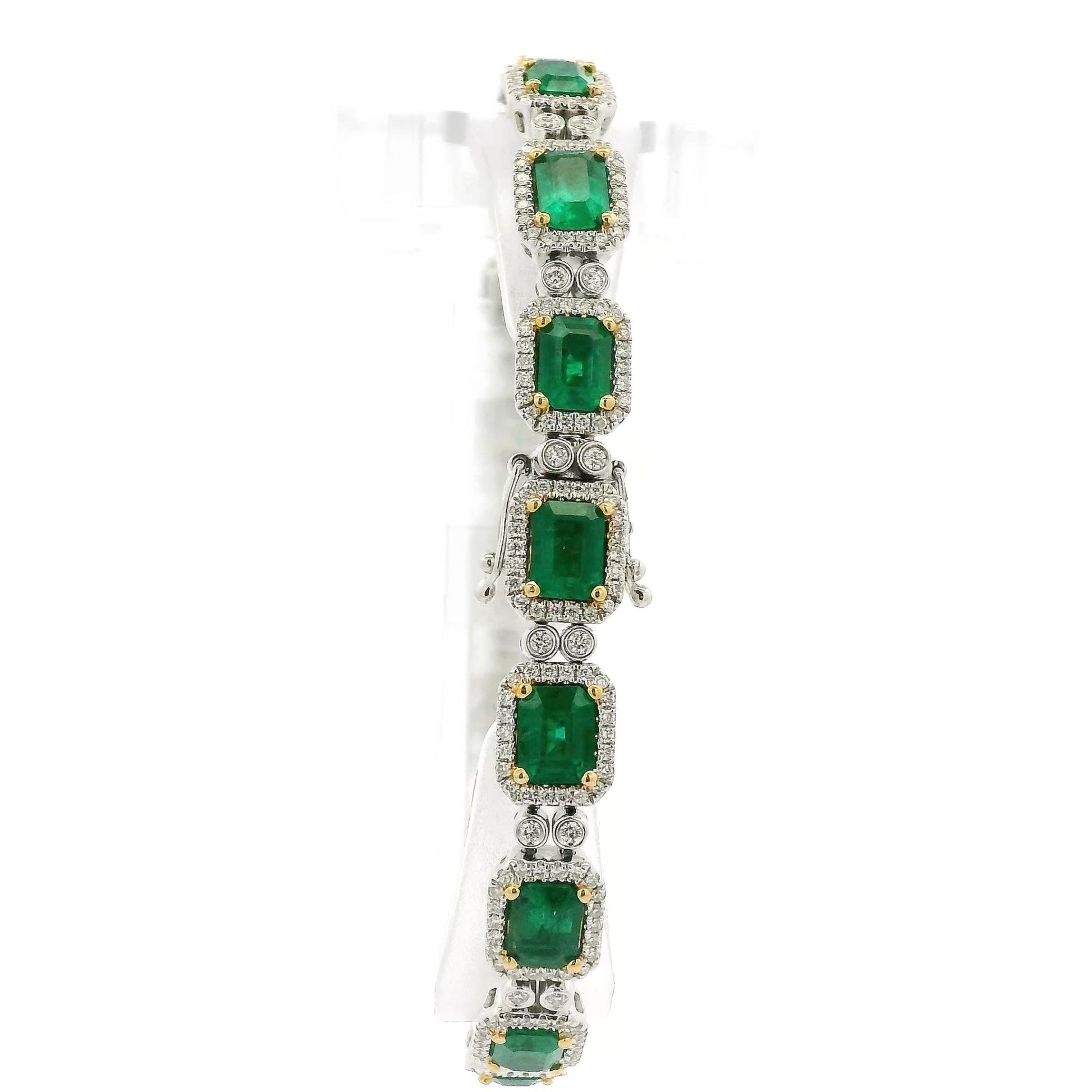 Emerald Cut Emeralds & Diamonds Bracelet - Forever Rox Fine Jewelry