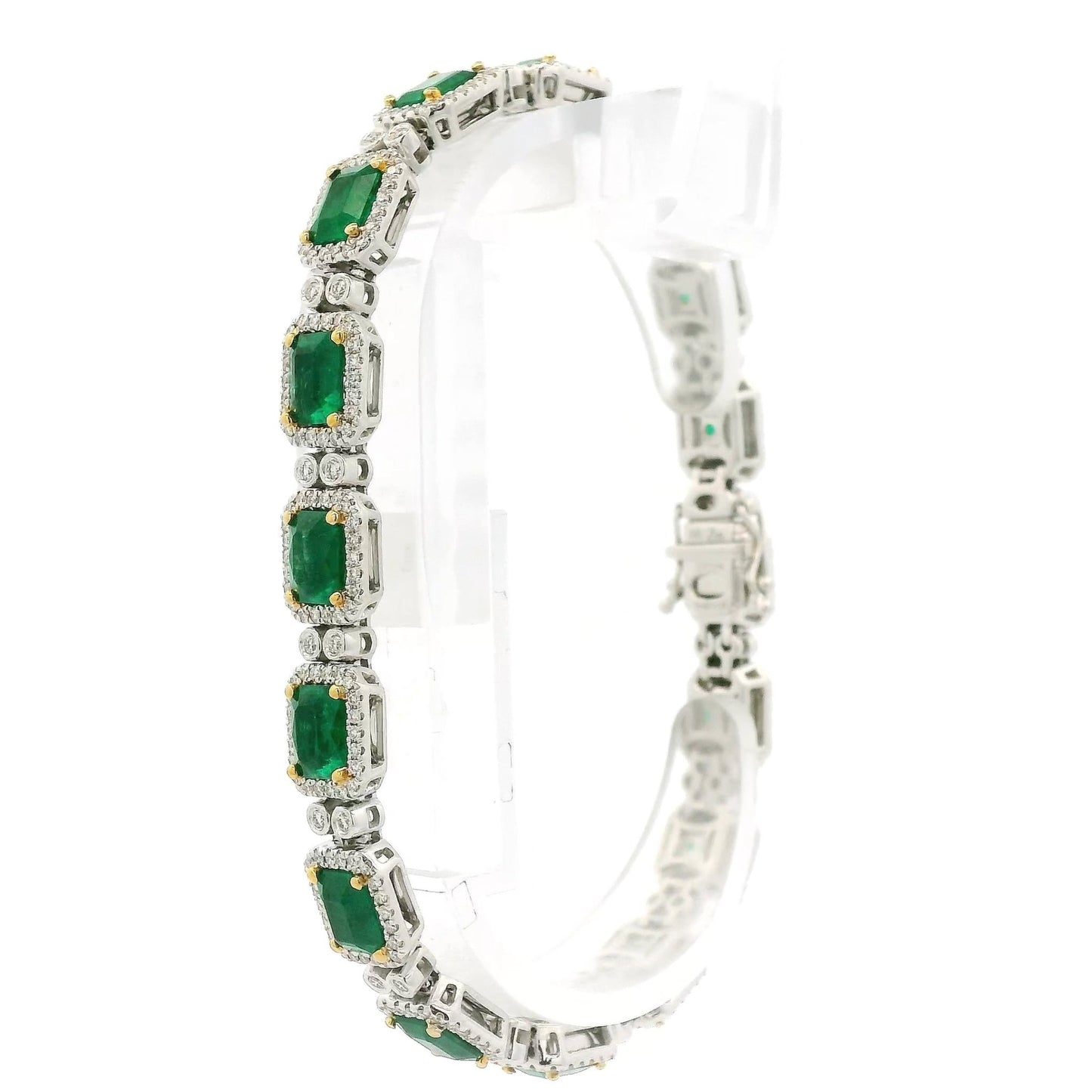 Emerald Cut Emeralds & Diamonds Bracelet - Forever Rox Fine Jewelry