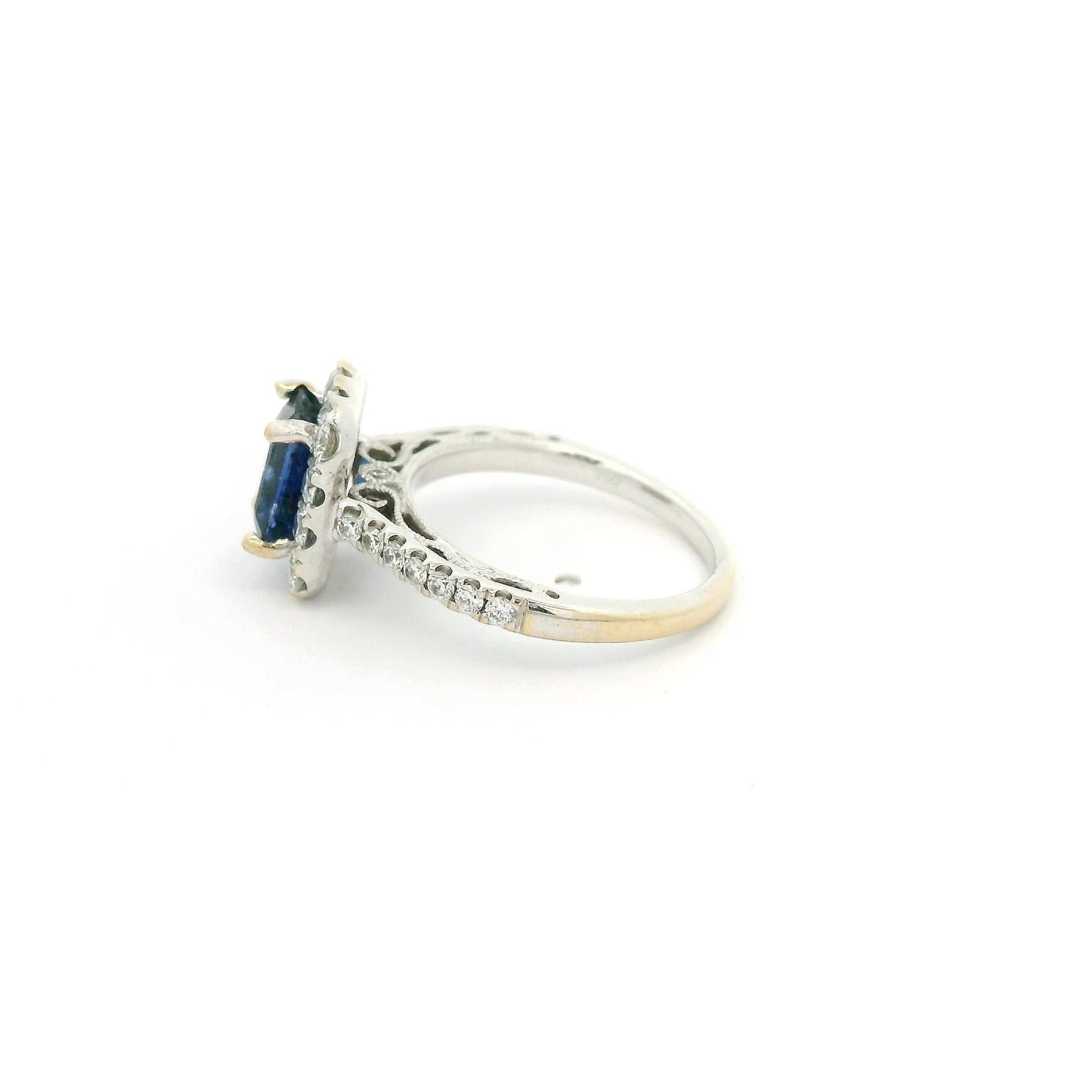 Emerald Cut Sapphire Ring With Diamond Halo - Forever Rox Fine Jewelry