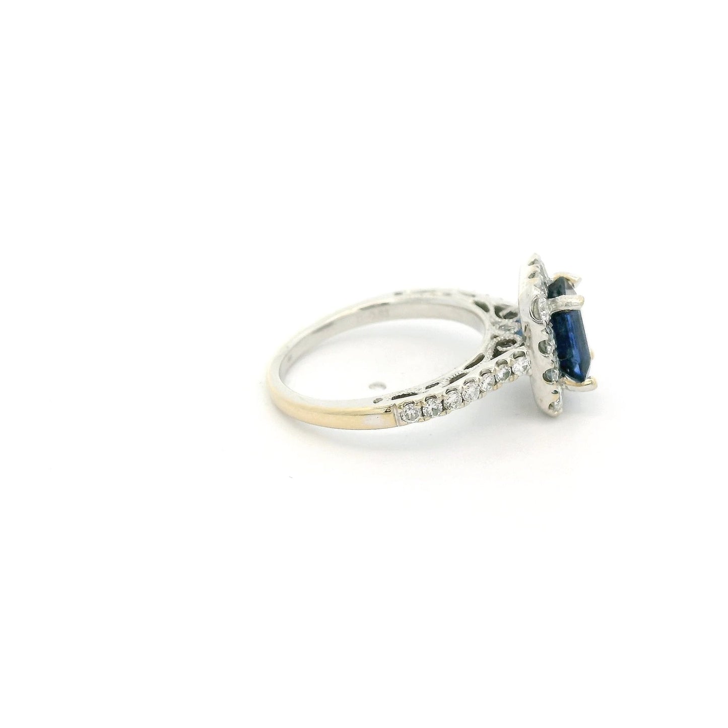 Emerald Cut Sapphire Ring With Diamond Halo - Forever Rox Fine Jewelry
