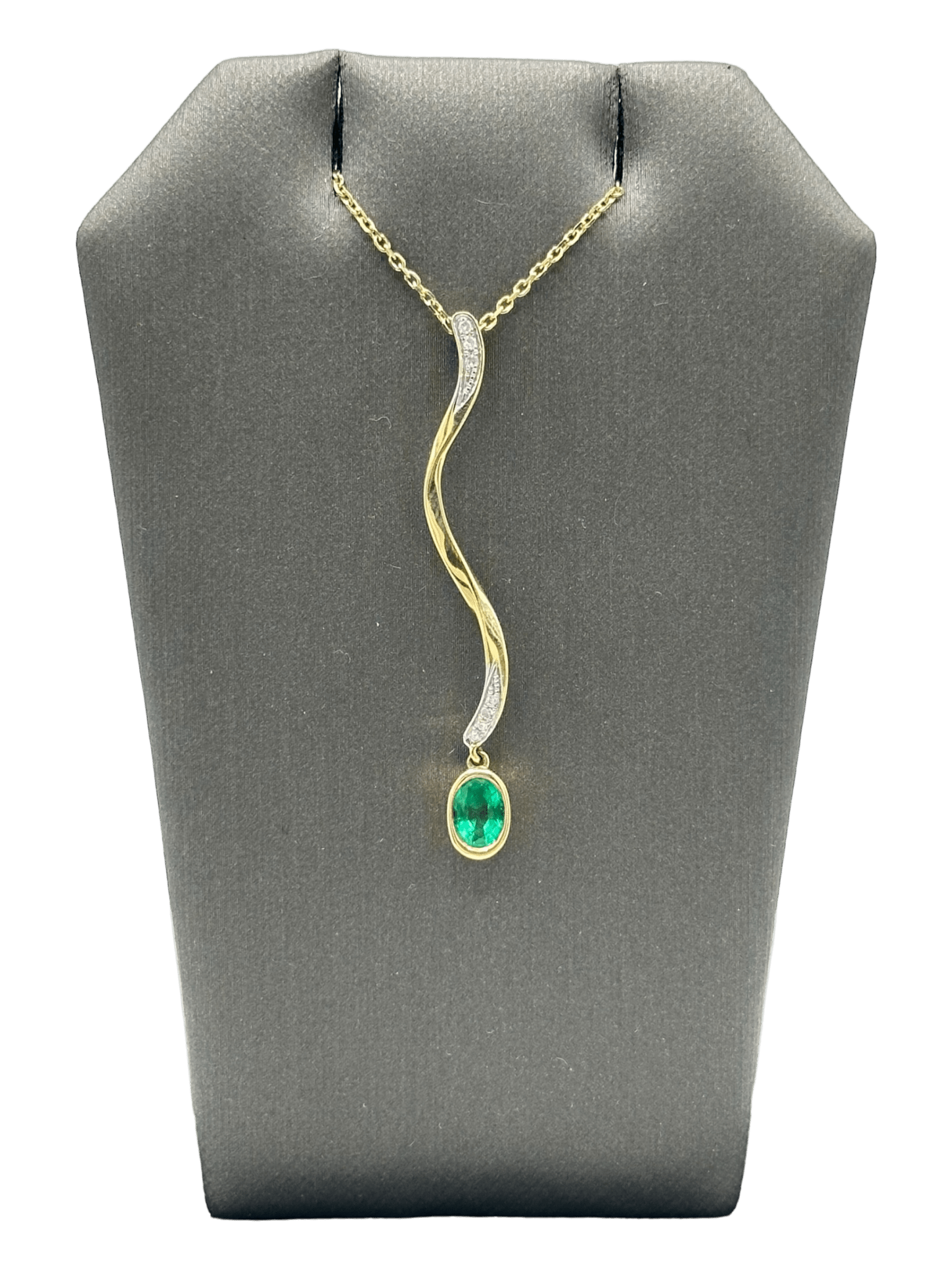 Emerald & Diamond Snake Style Pendant - Forever Rox