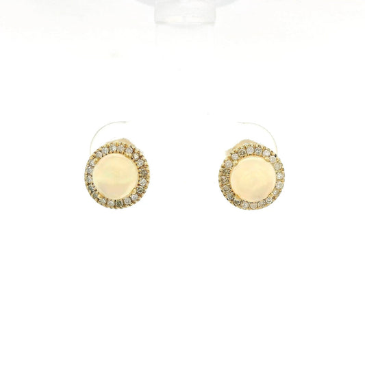 Ethiopian Opal Studs With Diamond Halo - Forever Rox Fine Jewelry