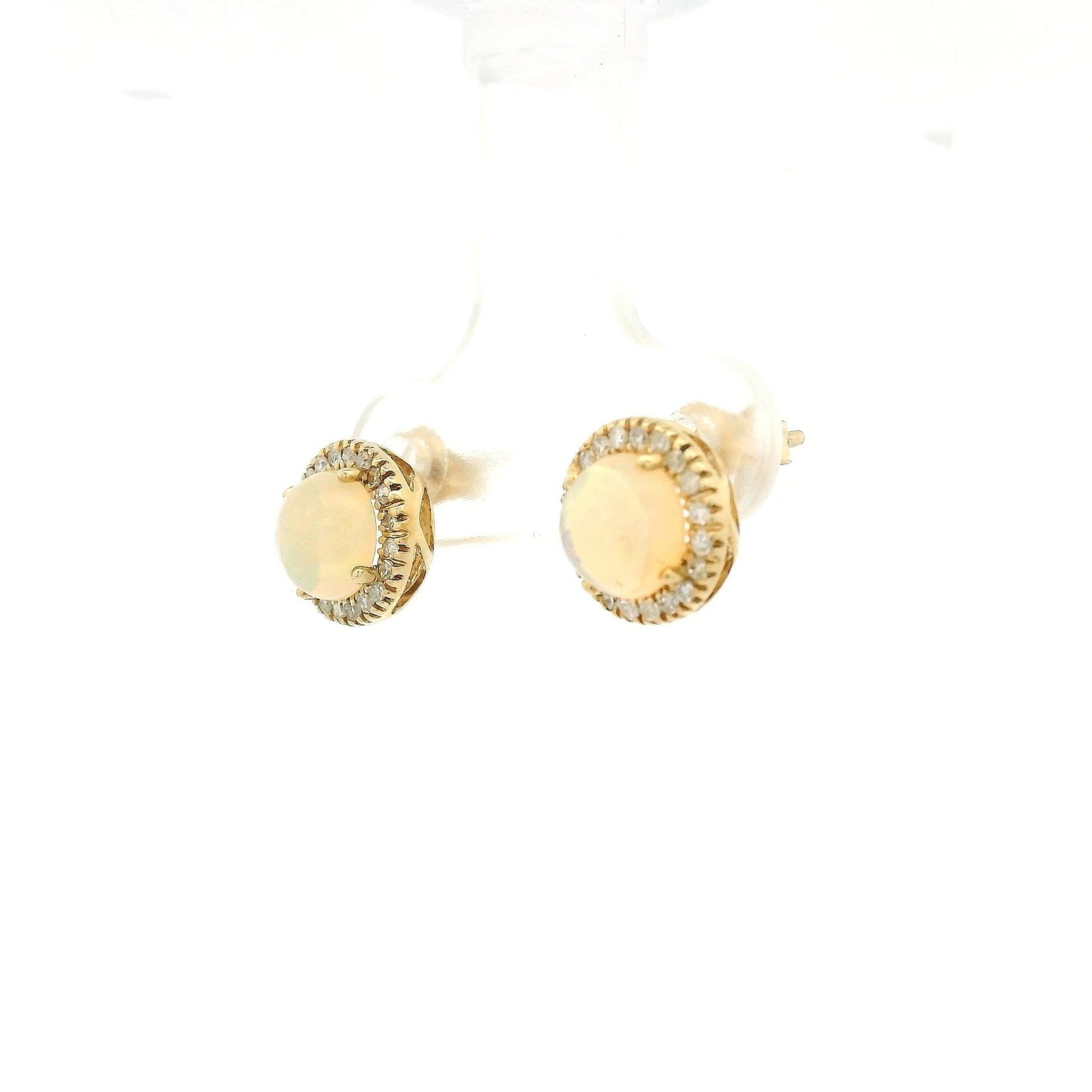 Ethiopian Opal Studs With Diamond Halo - Forever Rox Fine Jewelry