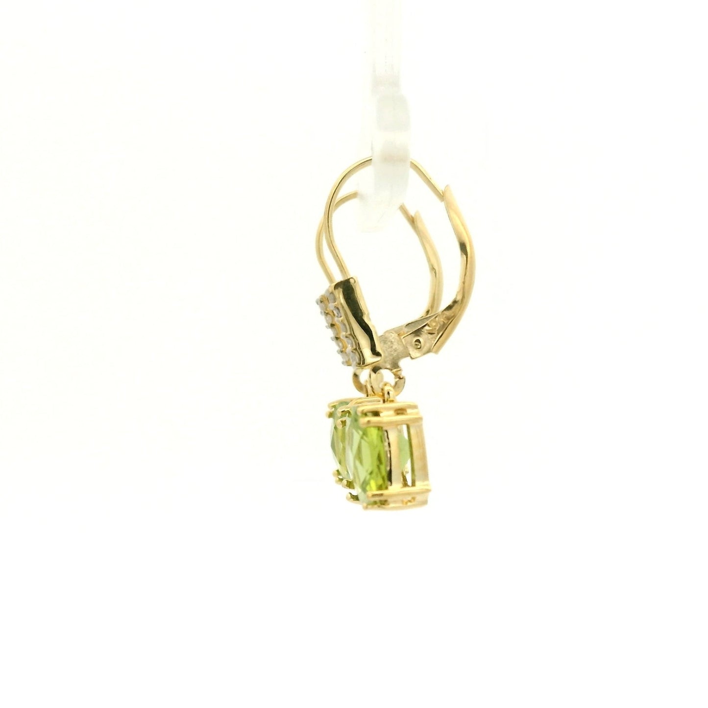 Fancy Cushion Cut Peridot & Diamond Dangles - Forever Rox Fine Jewelry