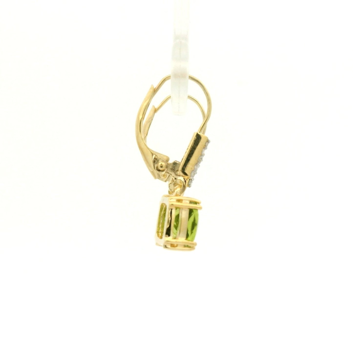 Fancy Cushion Cut Peridot & Diamond Dangles - Forever Rox Fine Jewelry