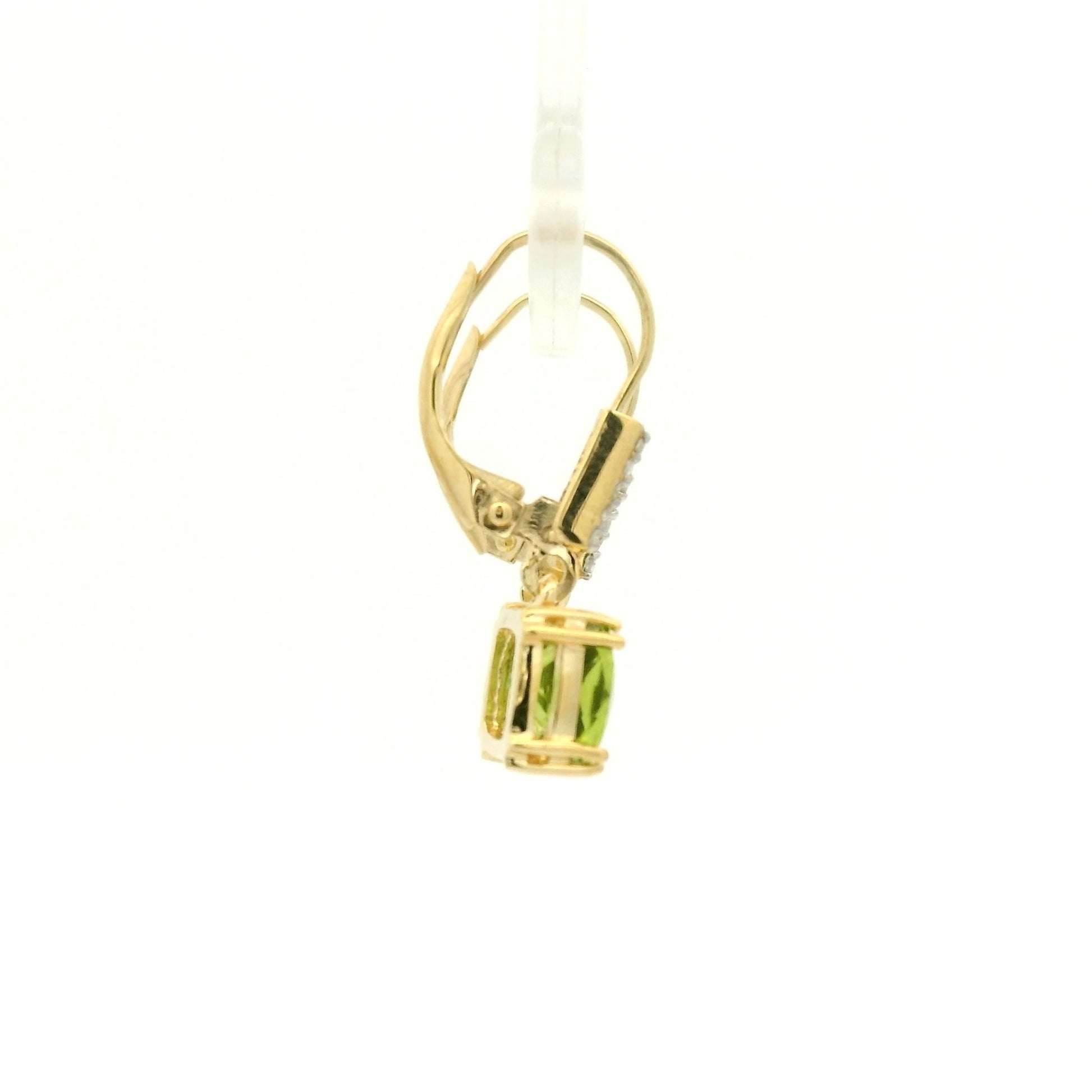 Fancy Cushion Cut Peridot & Diamond Dangles - Forever Rox Fine Jewelry