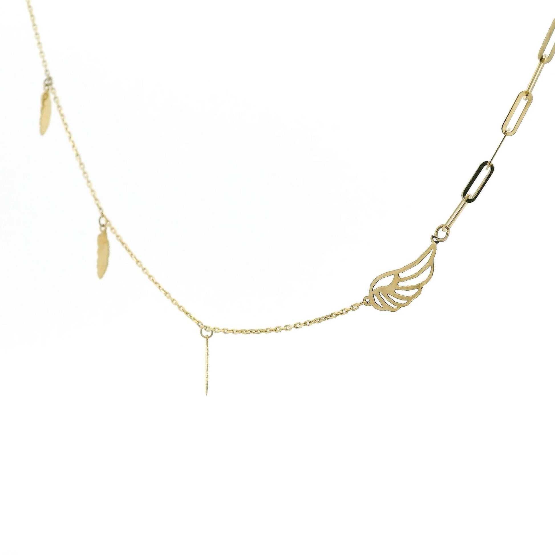 Feather & Wing Split Chain Necklace - Forever Rox