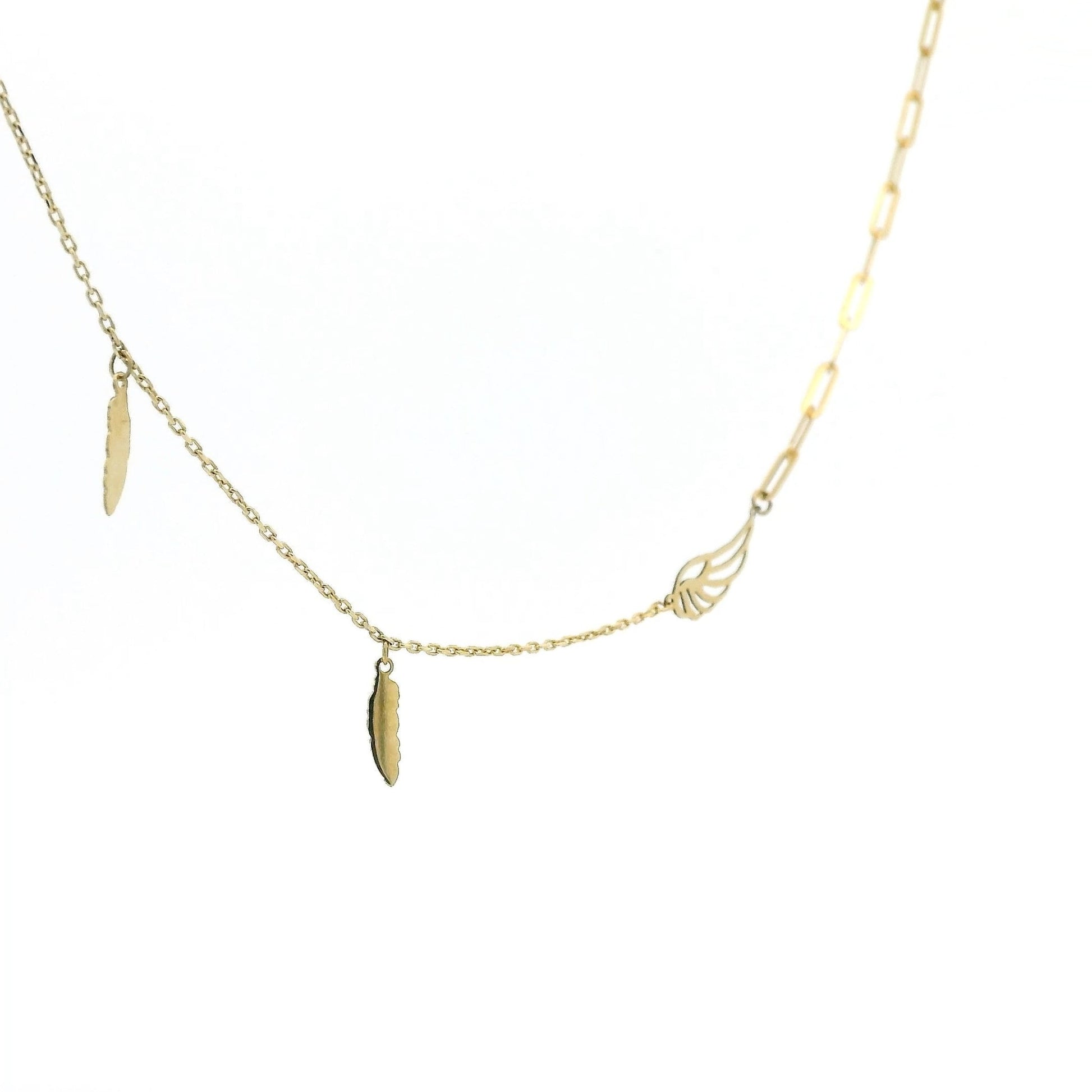 Feather & Wing Split Chain Necklace - Forever Rox