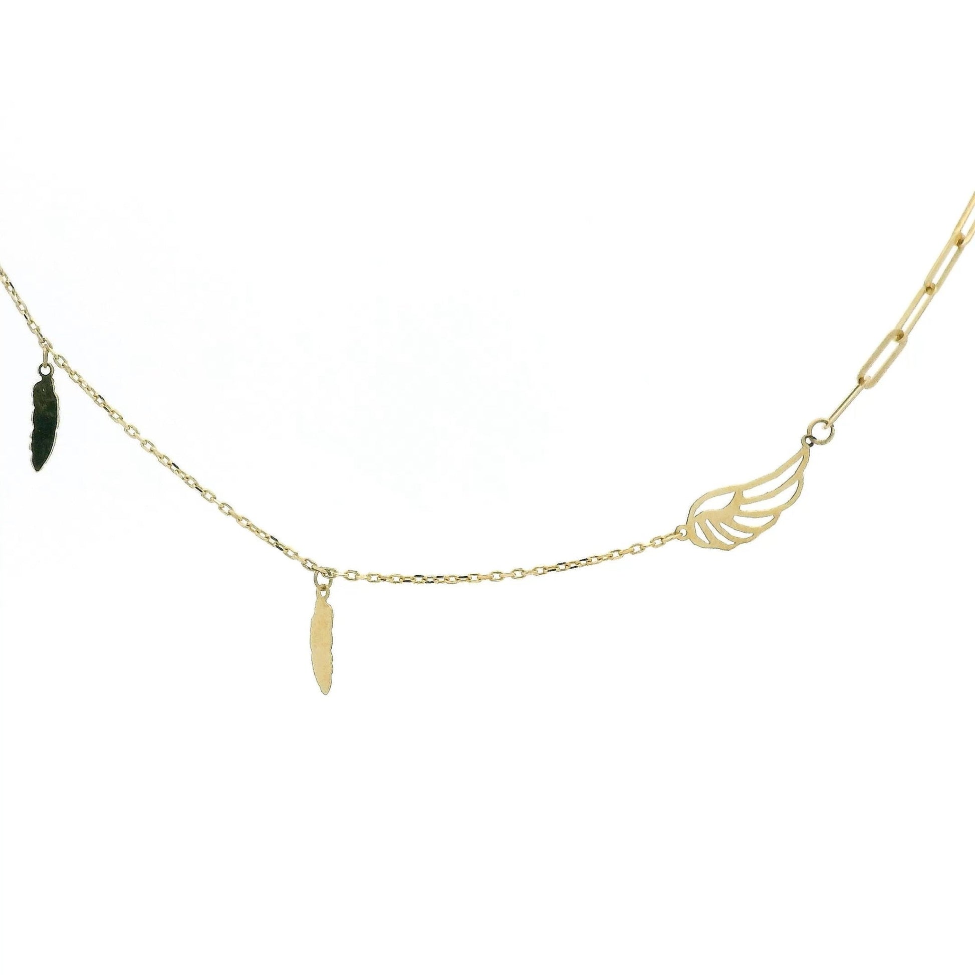 Feather & Wing Split Chain Necklace - Forever Rox