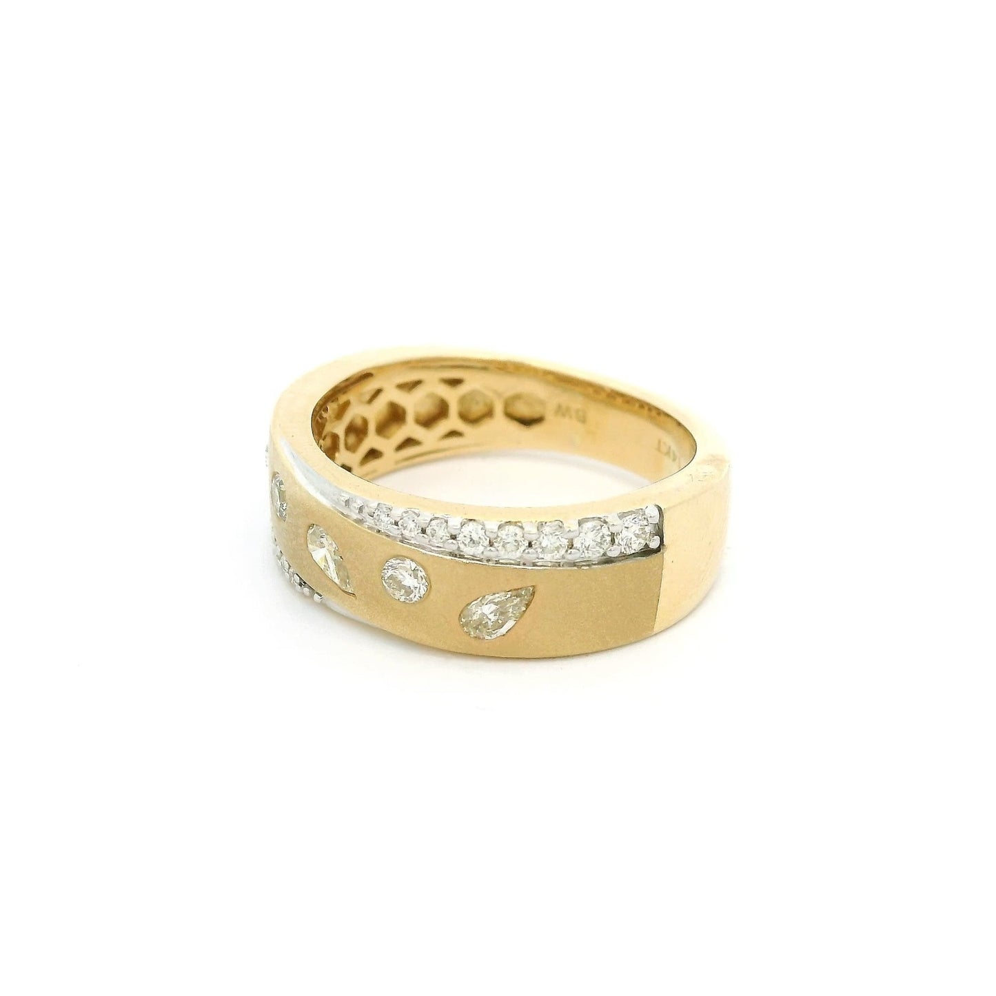 Flush Set Pear & Round Cut Diamond Ring - Forever Rox