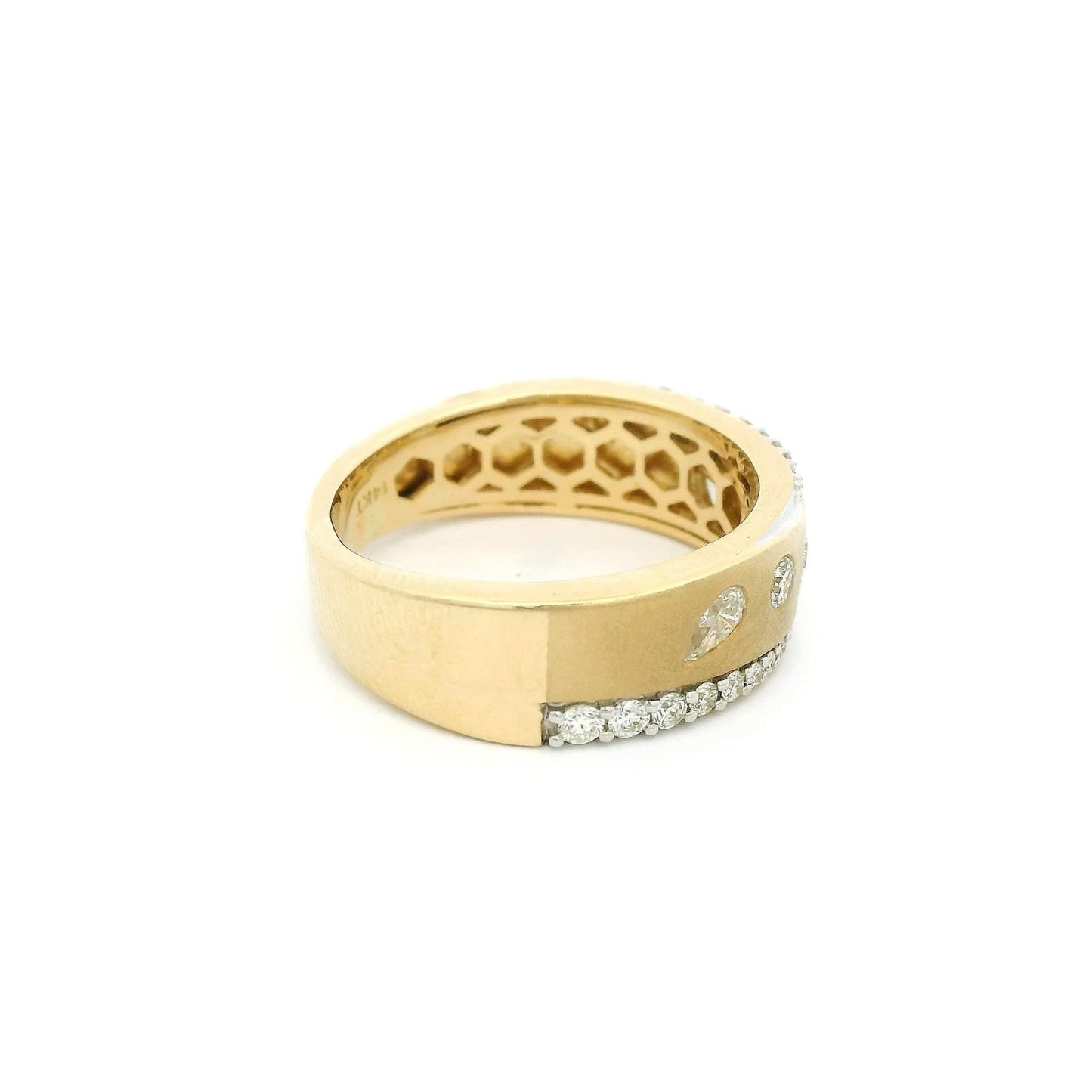 Flush Set Pear & Round Cut Diamond Ring - Forever Rox