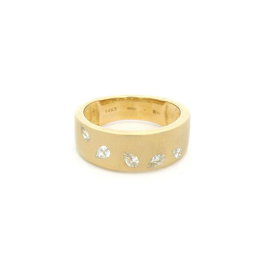 Flush Set Pear Shape Diamond Ring - Forever Rox