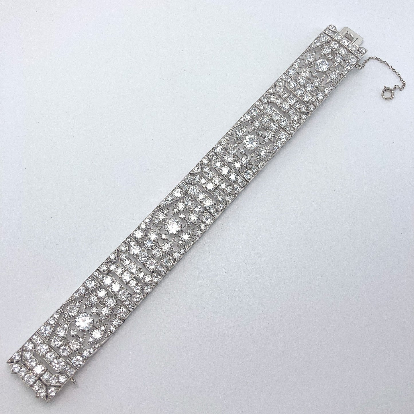 French Art Deco Diamond Openwork Bracelet, Platinum - Forever Rox Fine Jewelry