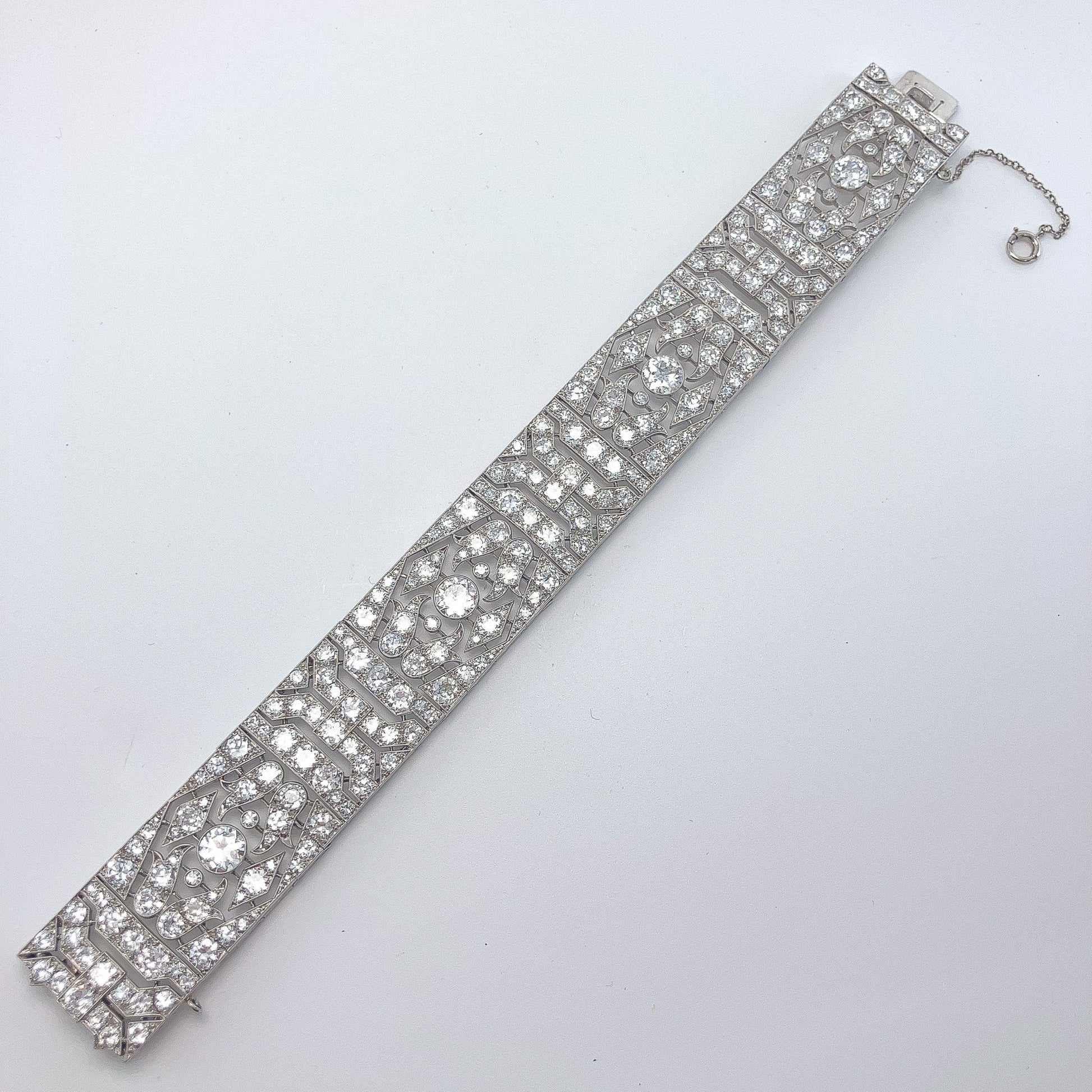 French Art Deco Diamond Openwork Bracelet, Platinum - Forever Rox Fine Jewelry