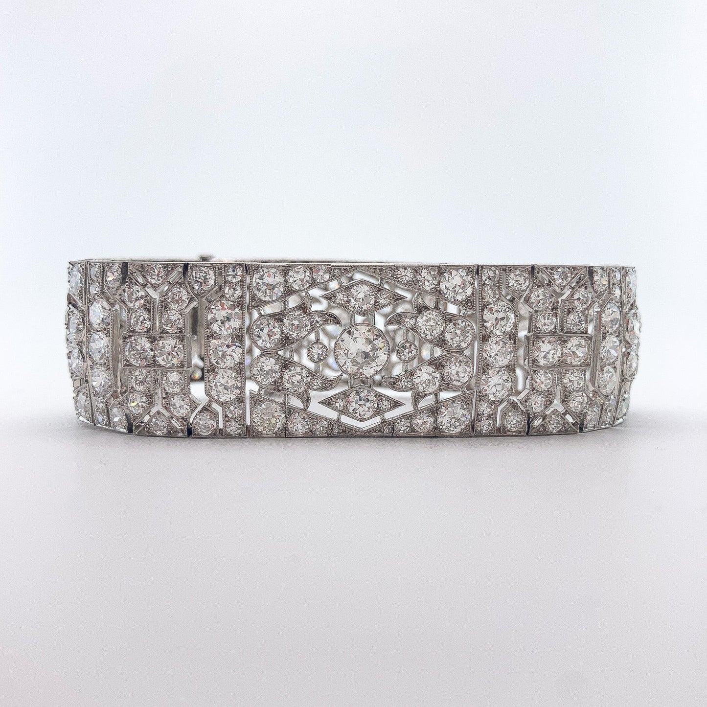 French Art Deco Diamond Openwork Bracelet, Platinum - Forever Rox Fine Jewelry