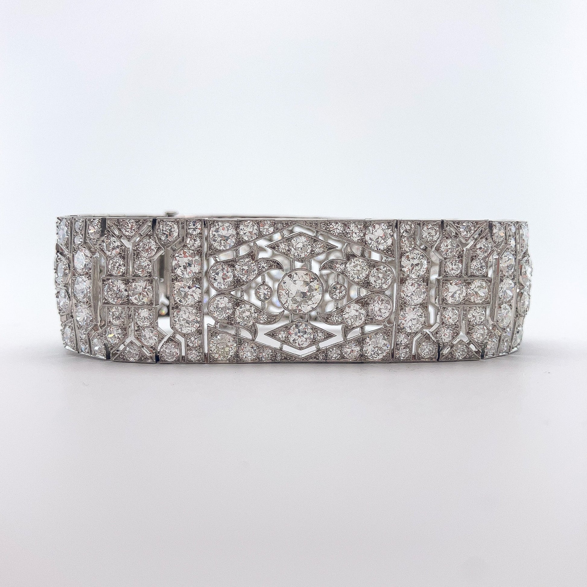 French Art Deco Diamond Openwork Bracelet, Platinum - Forever Rox Fine Jewelry