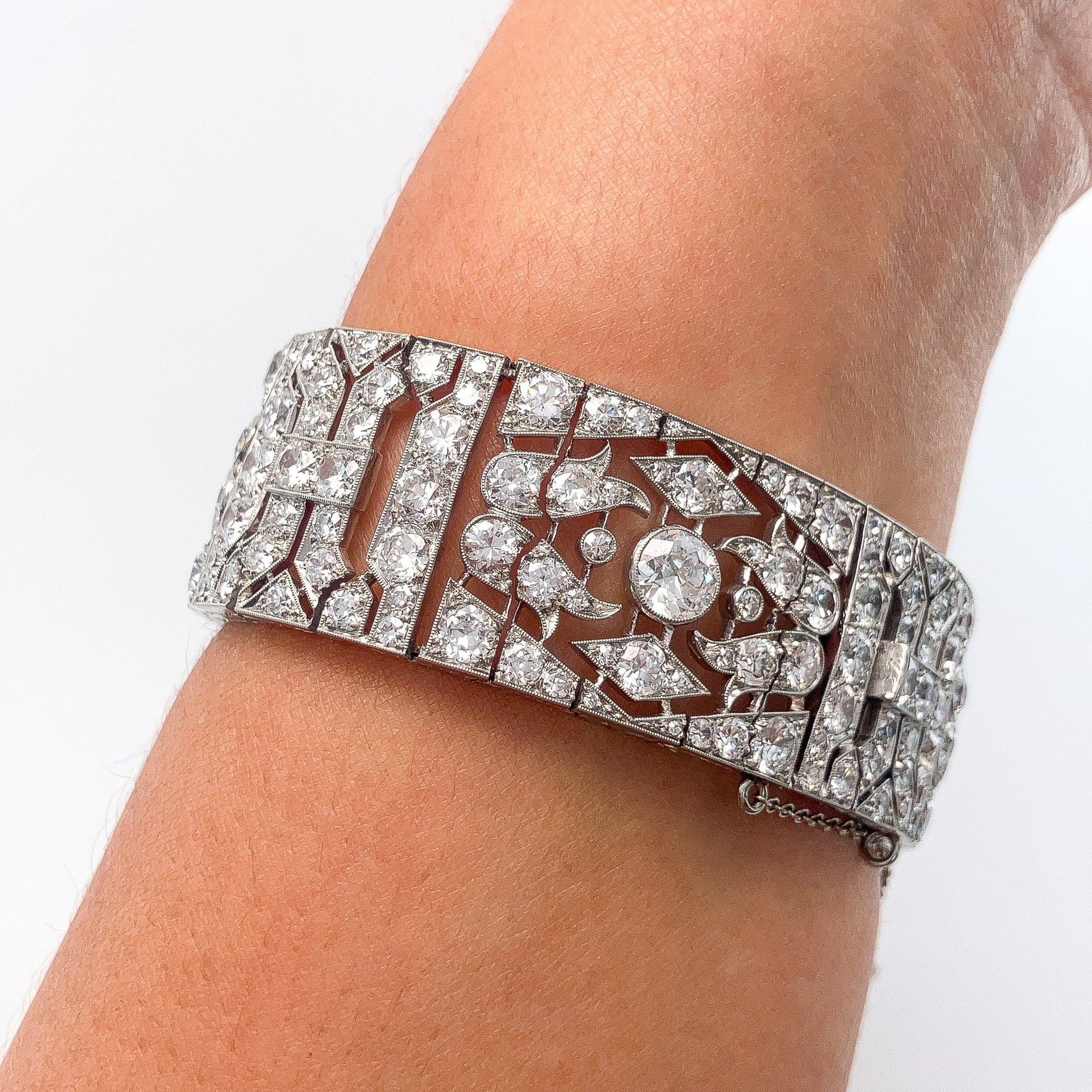 French Art Deco Diamond Openwork Bracelet, Platinum - Forever Rox Fine Jewelry