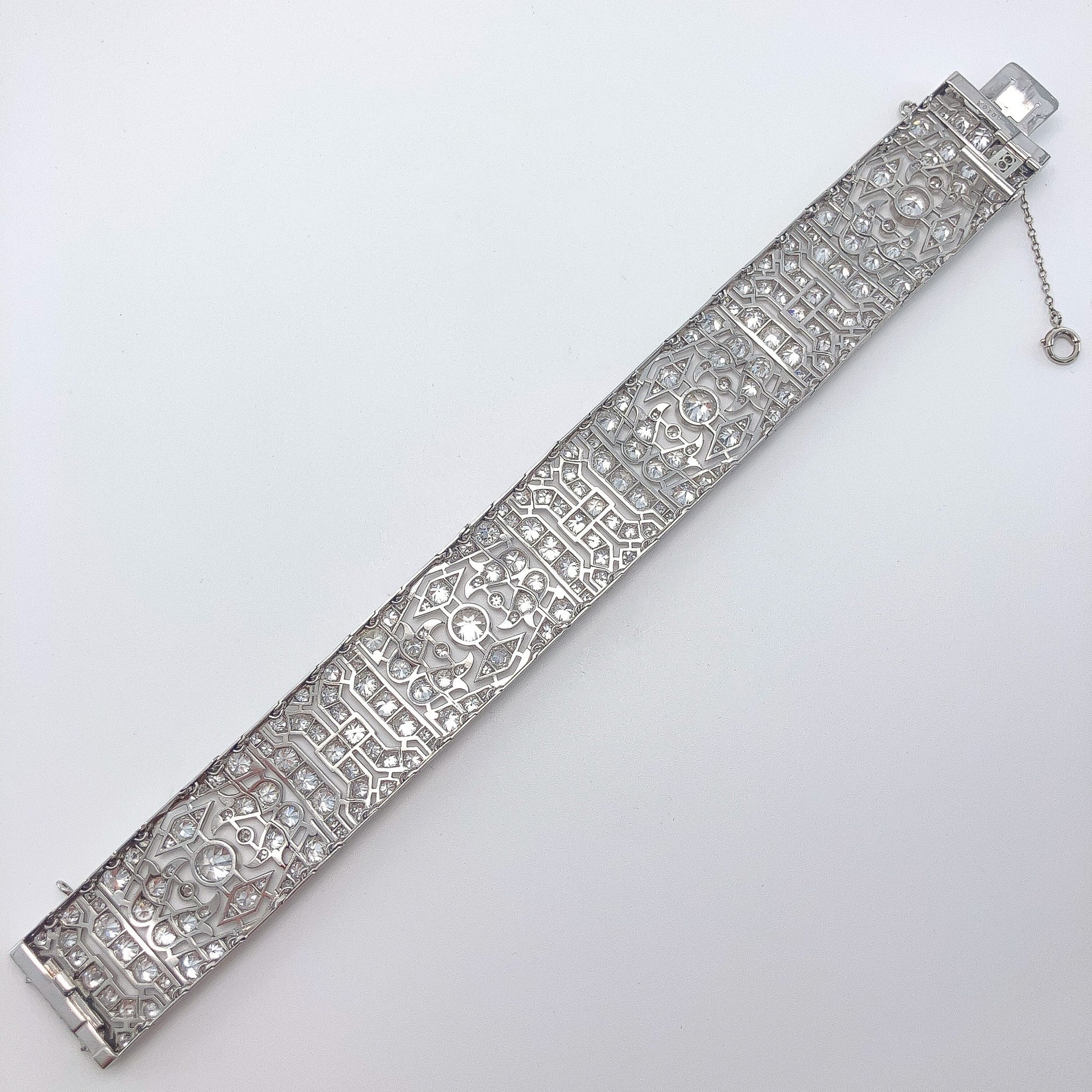French Art Deco Diamond Openwork Bracelet, Platinum - Forever Rox Fine Jewelry