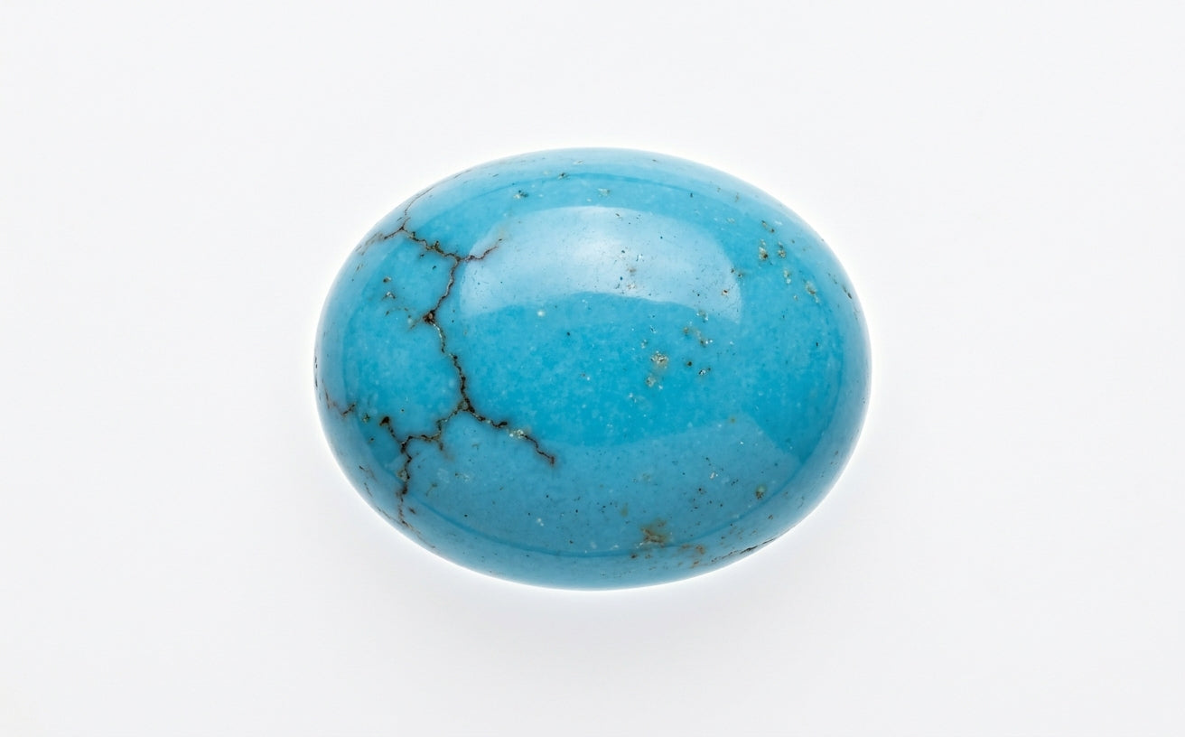 Turquoise, oval cabochon cut